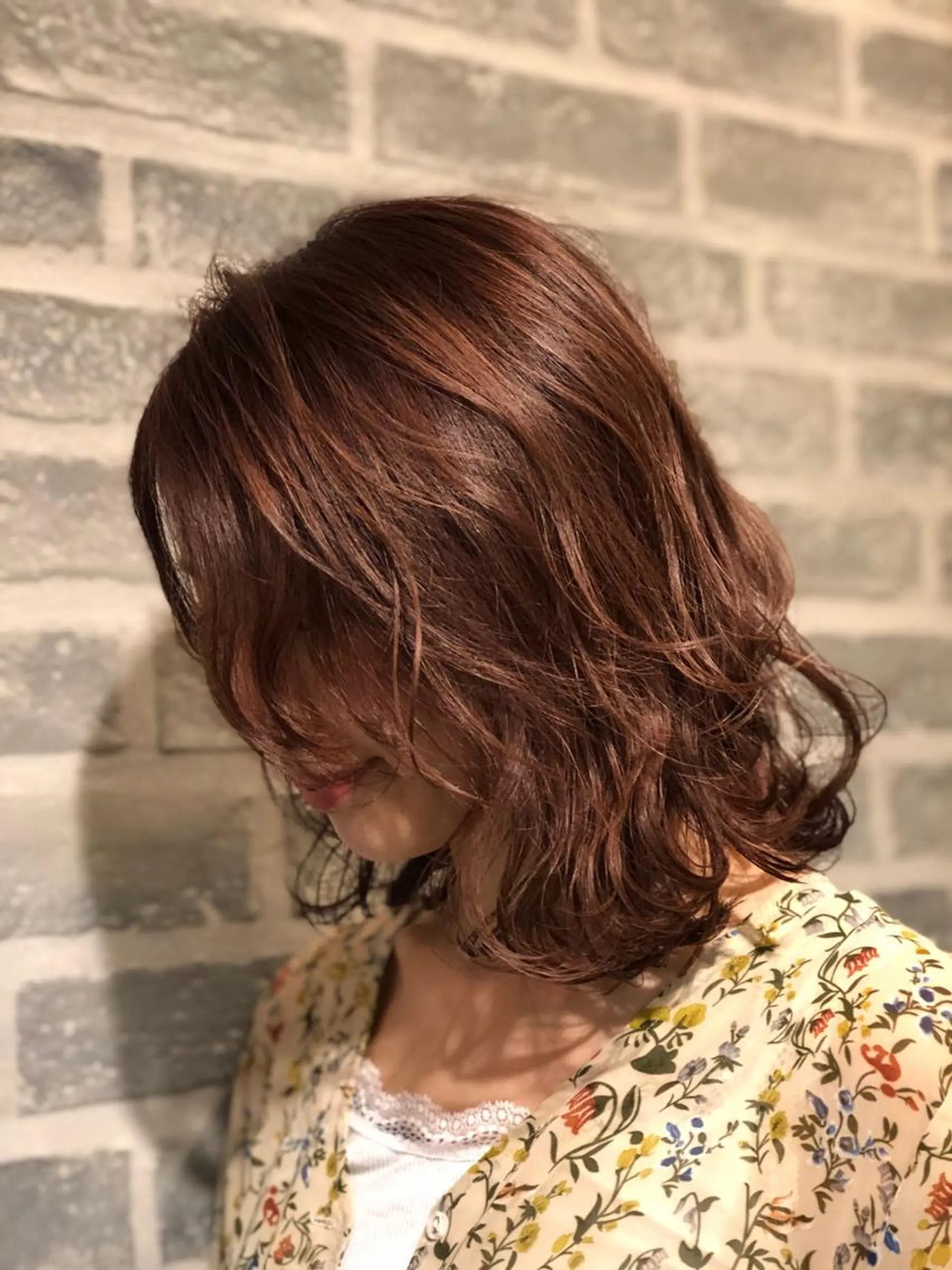 ミディアム カラー ハイライトカラー ハイライト 五十嵐ゆり 美髪カラー　武蔵小杉のヘアスタイル