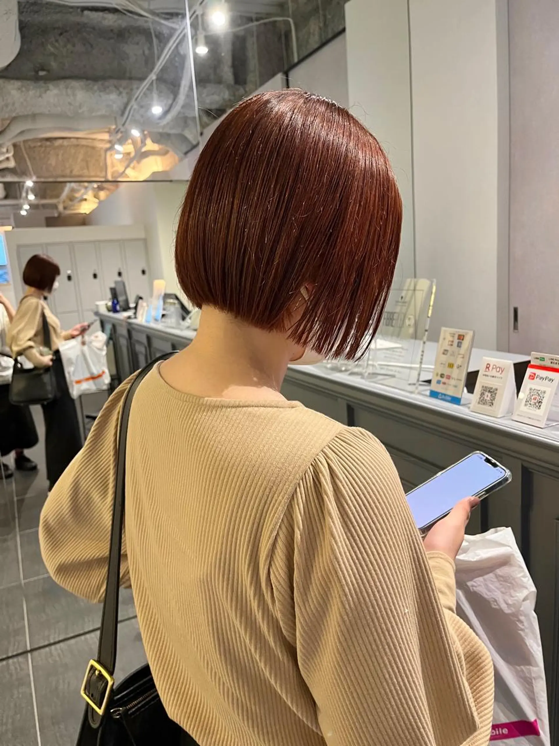 ショート カラー ブラウンカラー オレンジ オレンジブラウン ボブ ヘアカラー トリートメント ショート/パーマ/ カラー/FUKOのヘアスタイル