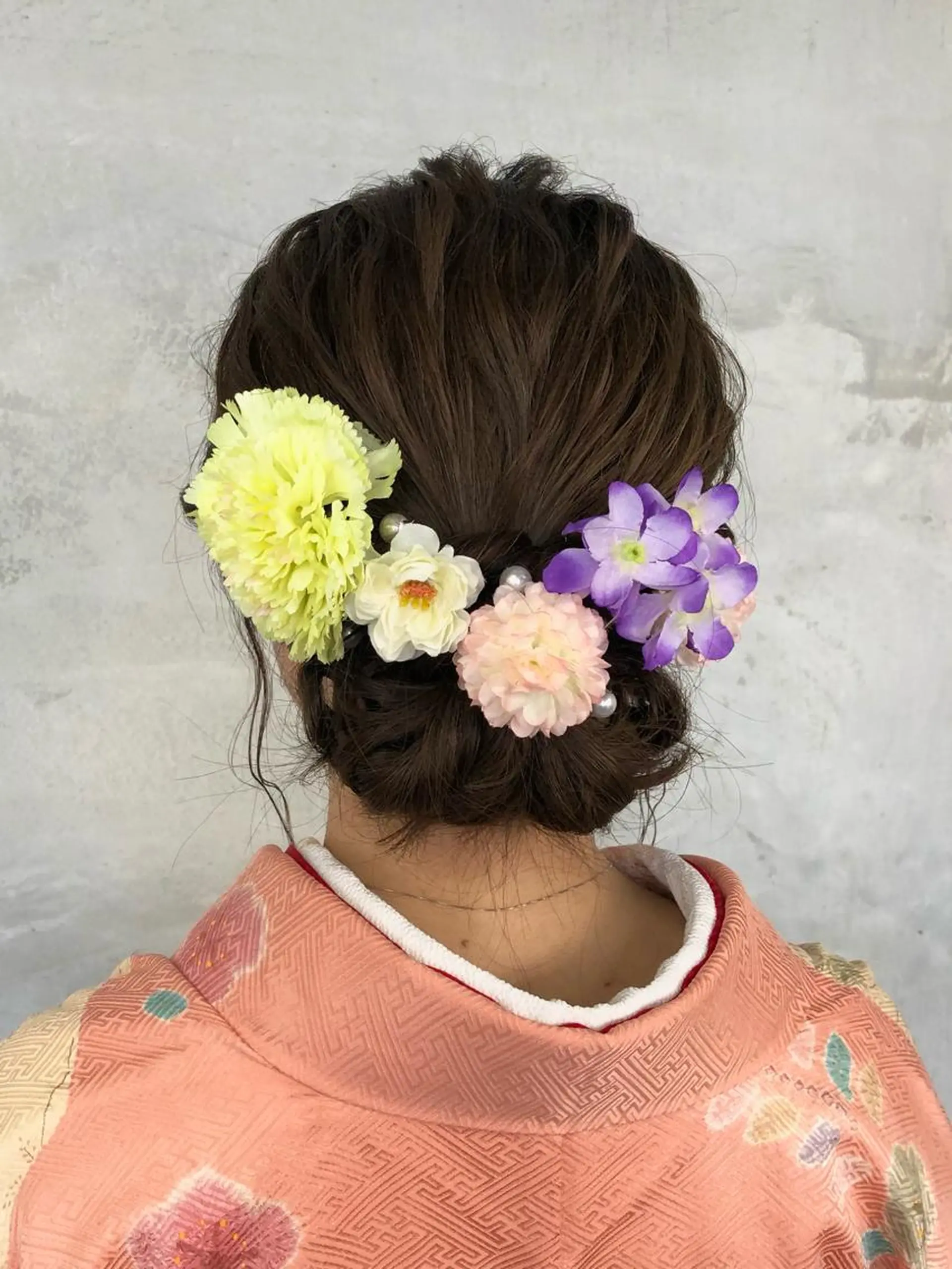 セミロング ヘアアレンジ 着付け 暖色/ピンクブラウン 🌷岡田真季のヘアスタイル