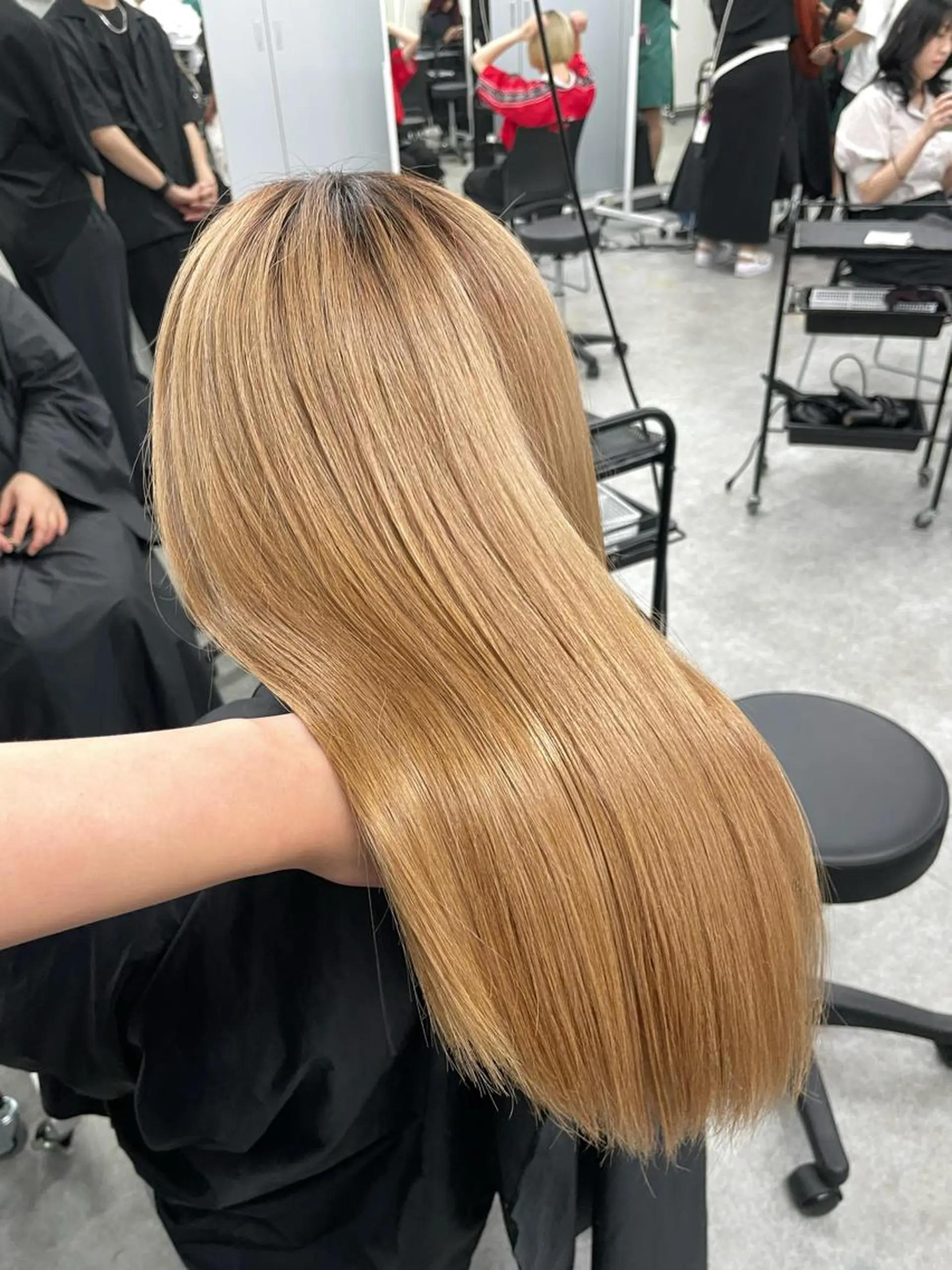 セミロング 🤎🎀ブリーチなし ピンクラベンダー🧸のヘアスタイル