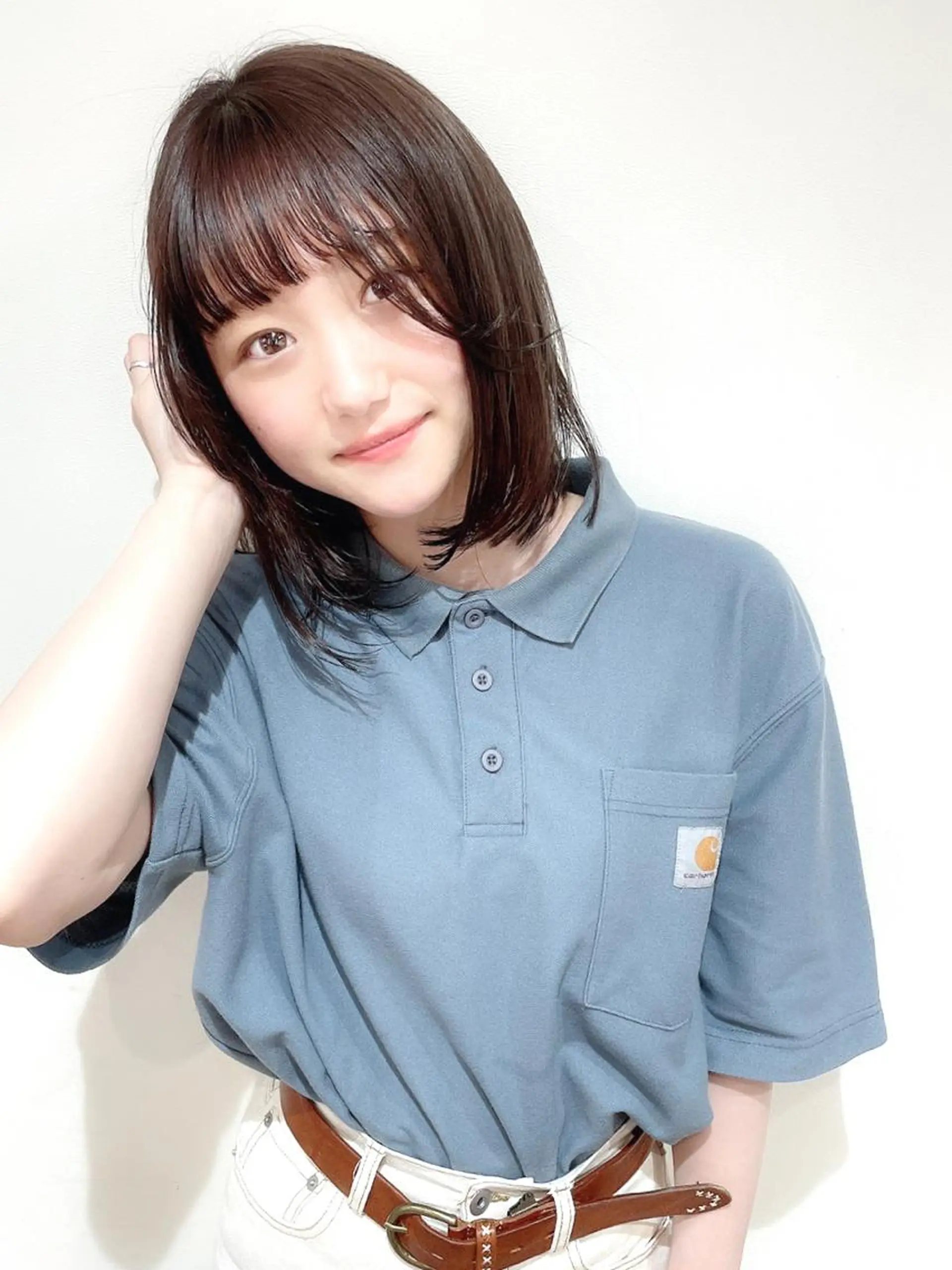 ミディアム カラー 透明感カラー グレージュ レイヤー＆ブリーチ 職人✂︎藤澤一成😊のヘアスタイル