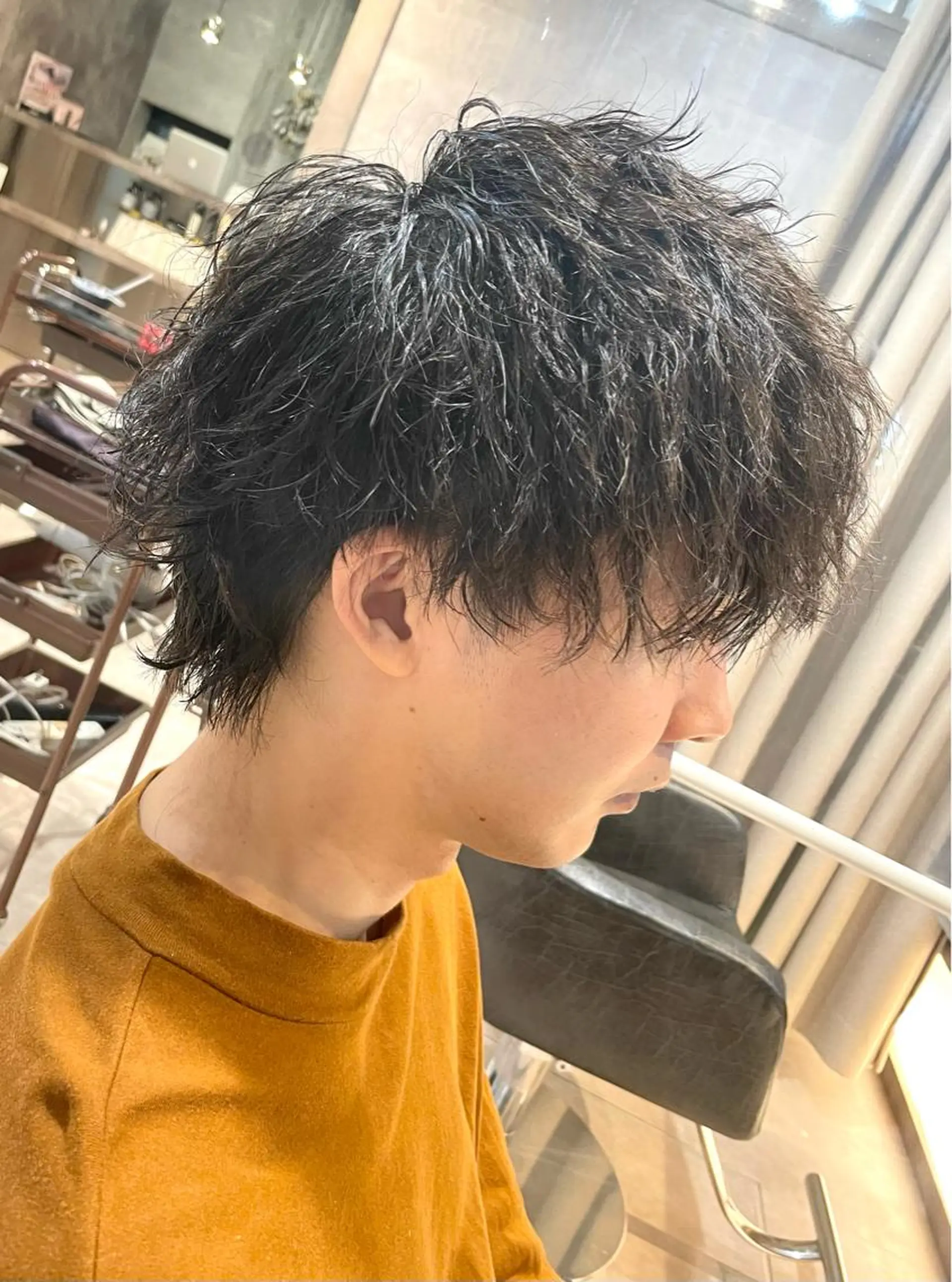 ミディアム パーマ ミディアムパーマ ツイストスパイラルパーマ ウルフカット スパイラルパーマ カット パーマ 骨格整形カット/ ショート✂️堀夢哉のヘアスタイル
