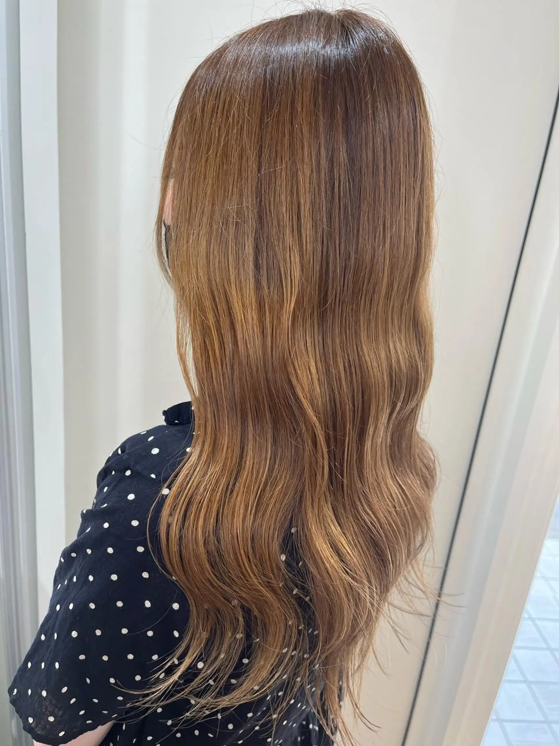 ロング カラー ブリーチ ブラウンカラー ブリーチなしカラー Pocketいわき 深谷 智花のヘアスタイル