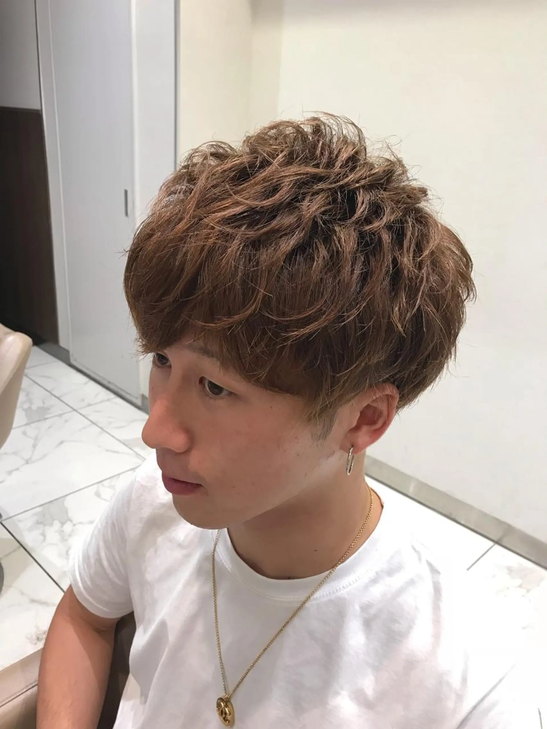 ショート カラー メンズ 【メンズ縮毛矯正】 田中秀斗のヘアスタイル
