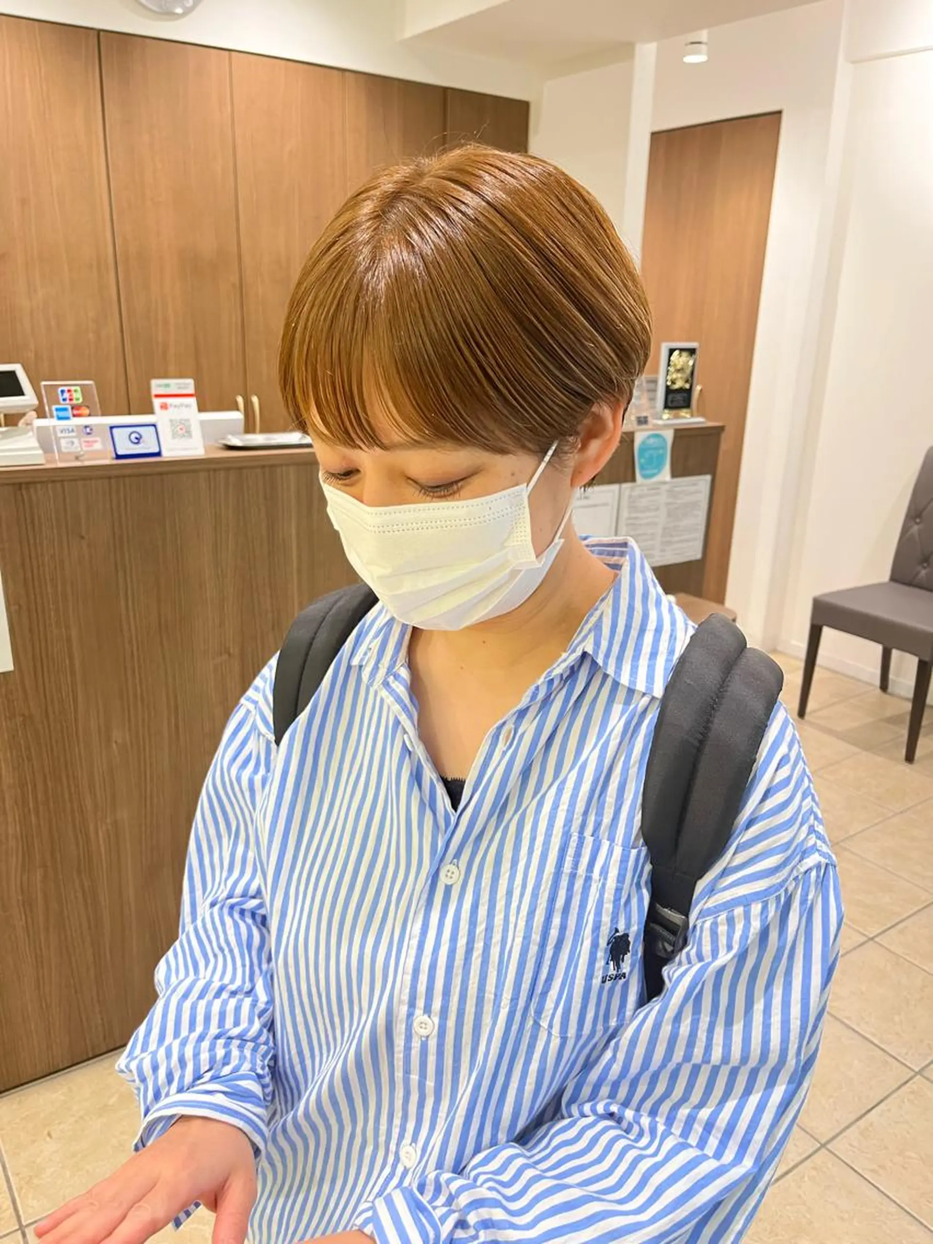 ショート カラー ブリーチ ハイトーンカラー ブリーチなしカラー ショートヘア カット ヘアカラー 西山梨々/ボブ/ ショート/レイヤーのヘアスタイル