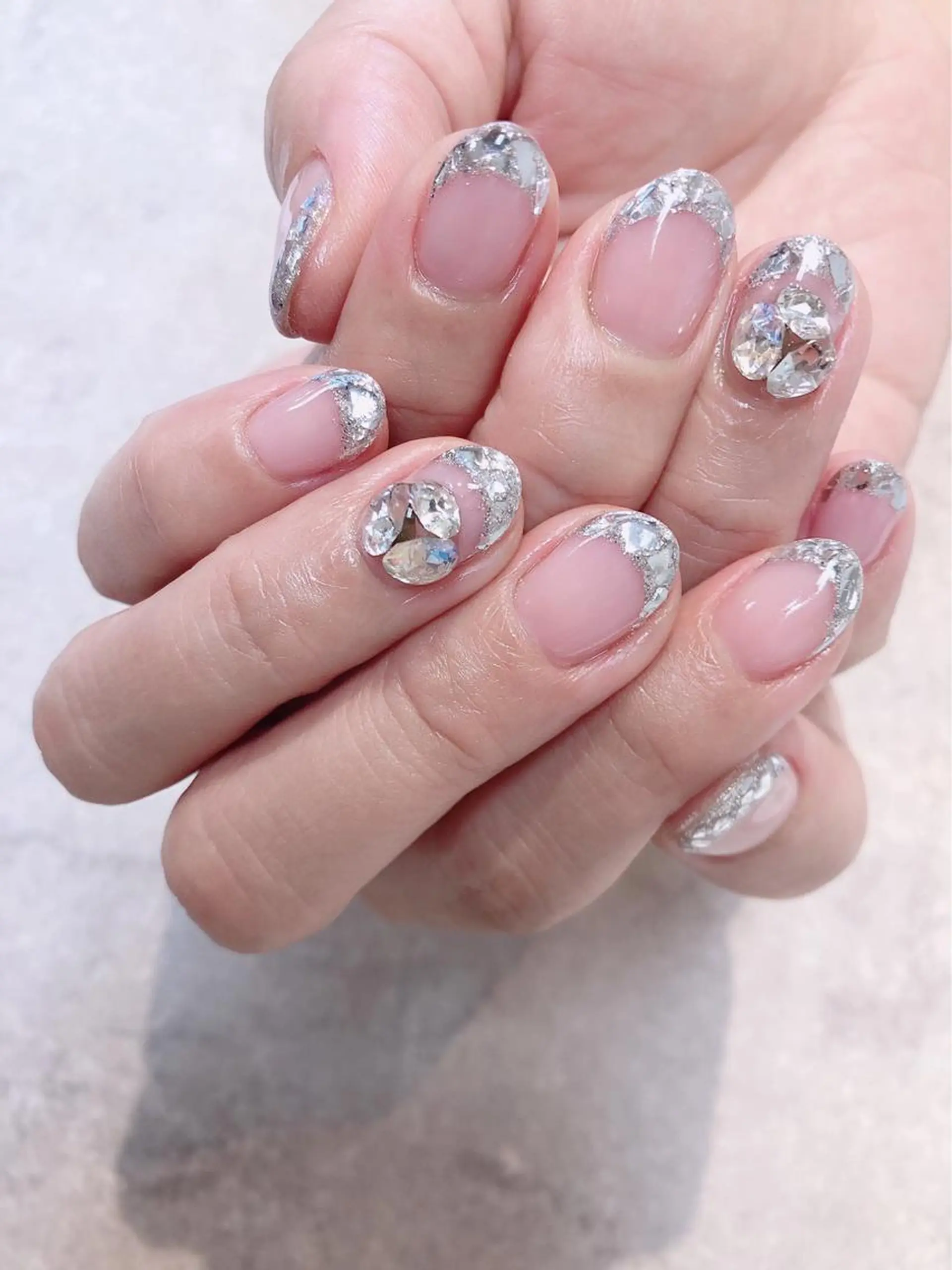 ネイル フレンチネイル ガラスフレンチ ハンドネイル ハンドケア FASTNAIL PLUS 新宿店のネイルデザイン