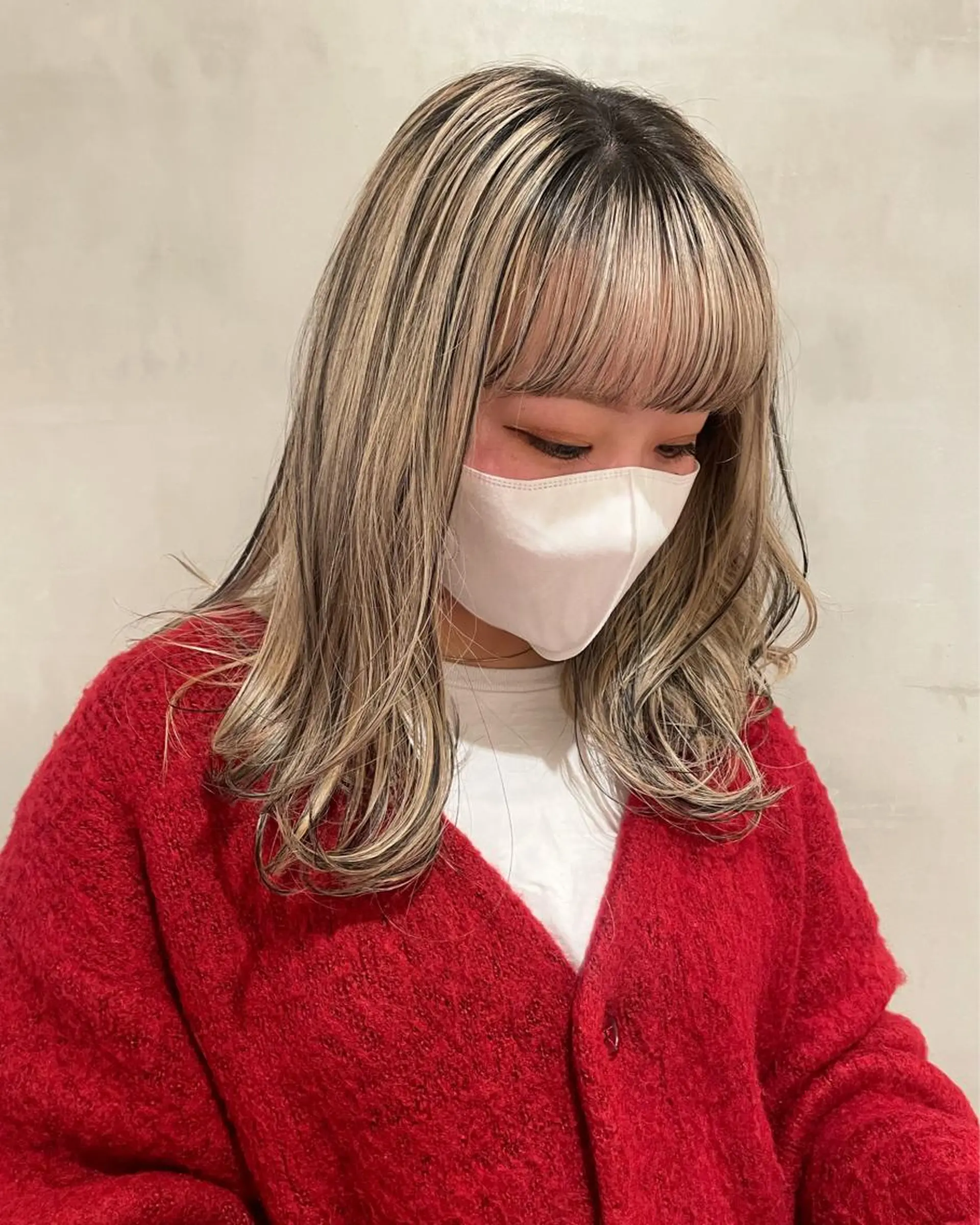 ミディアム カラー ヘアカラー トリートメント 優 作のヘアスタイル
