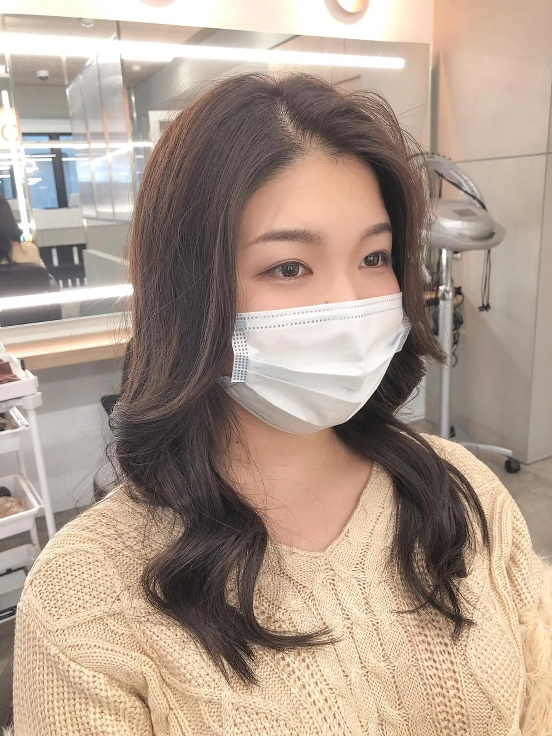 セミロング くびれヘア 韓国風ヘア レイヤーカット 似合わせカット 小顔カット カット ヘアカラー トリートメント 【愛され小顔カット】 YOSHIKIヘアのヘアスタイル