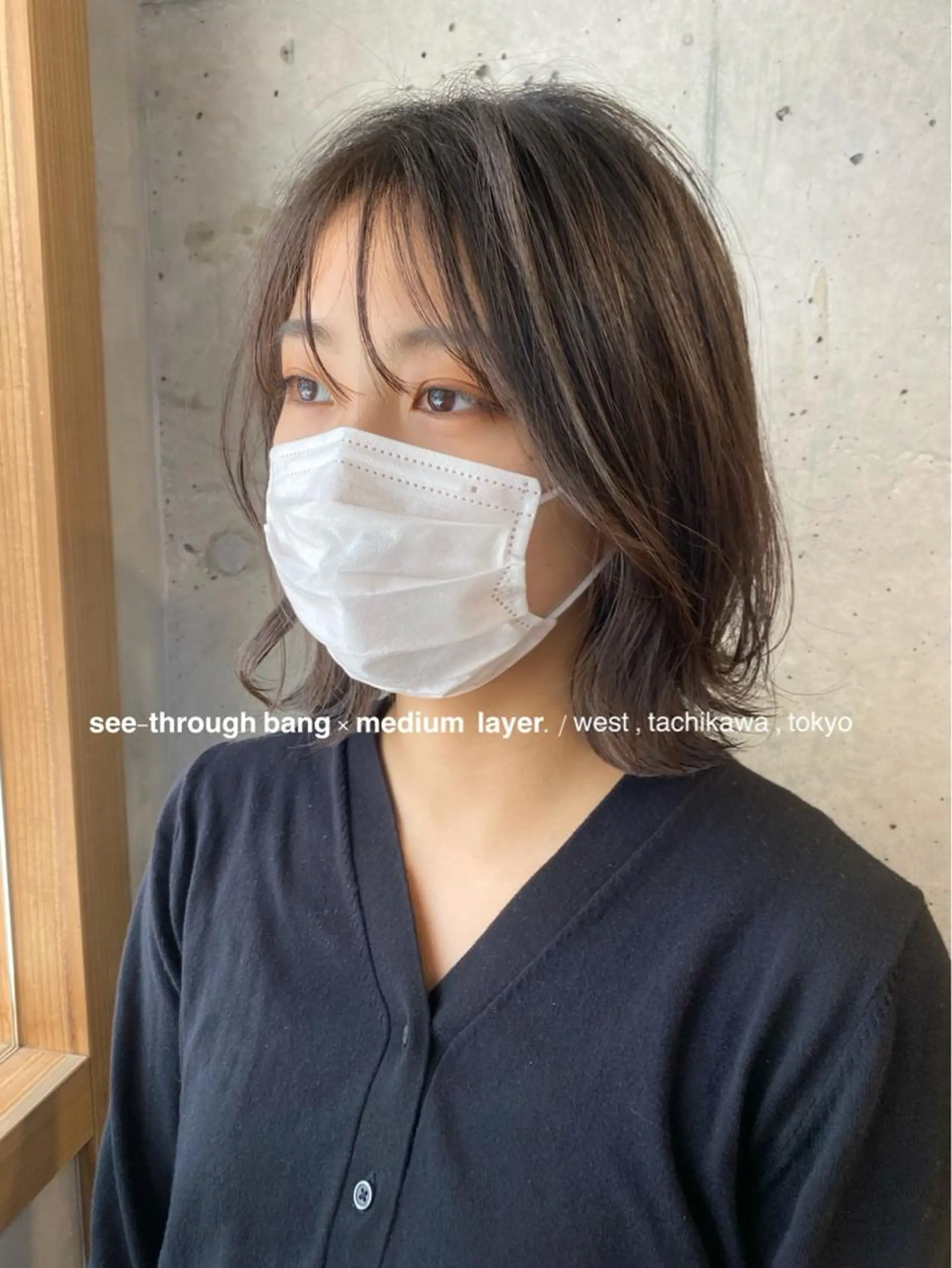 ミディアム カラー 切りっぱなしボブ ボブレイヤー ミディアムレイヤー ボブ くびれヘア 竹嶌 健吾のヘアスタイル