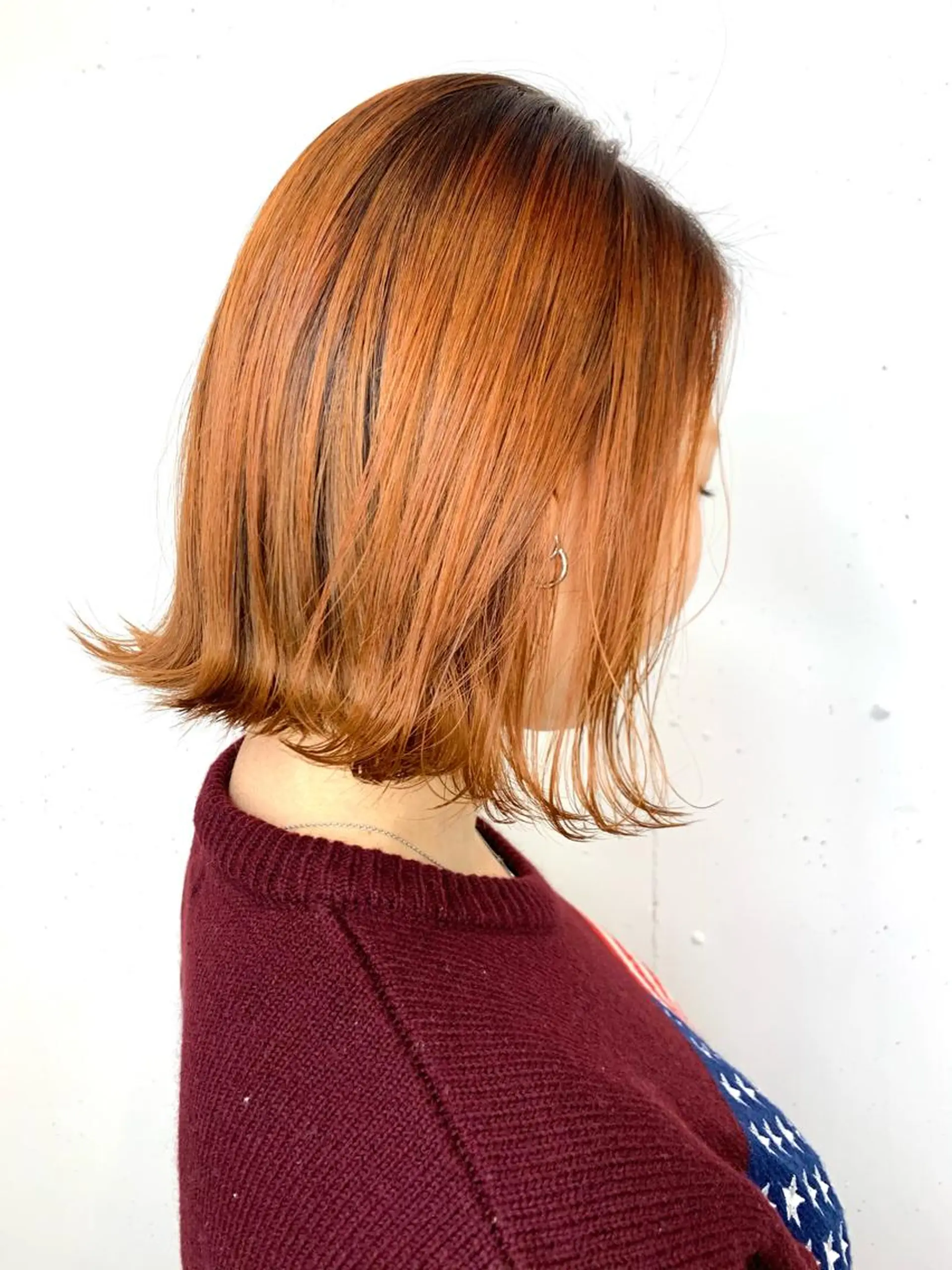 ミディアム カラー ヘアアレンジ ベージュカラー ブリーチ オレンジ オレンジベージュ DEAN栄店所属・DEAN マツオカマコのヘアスタイル