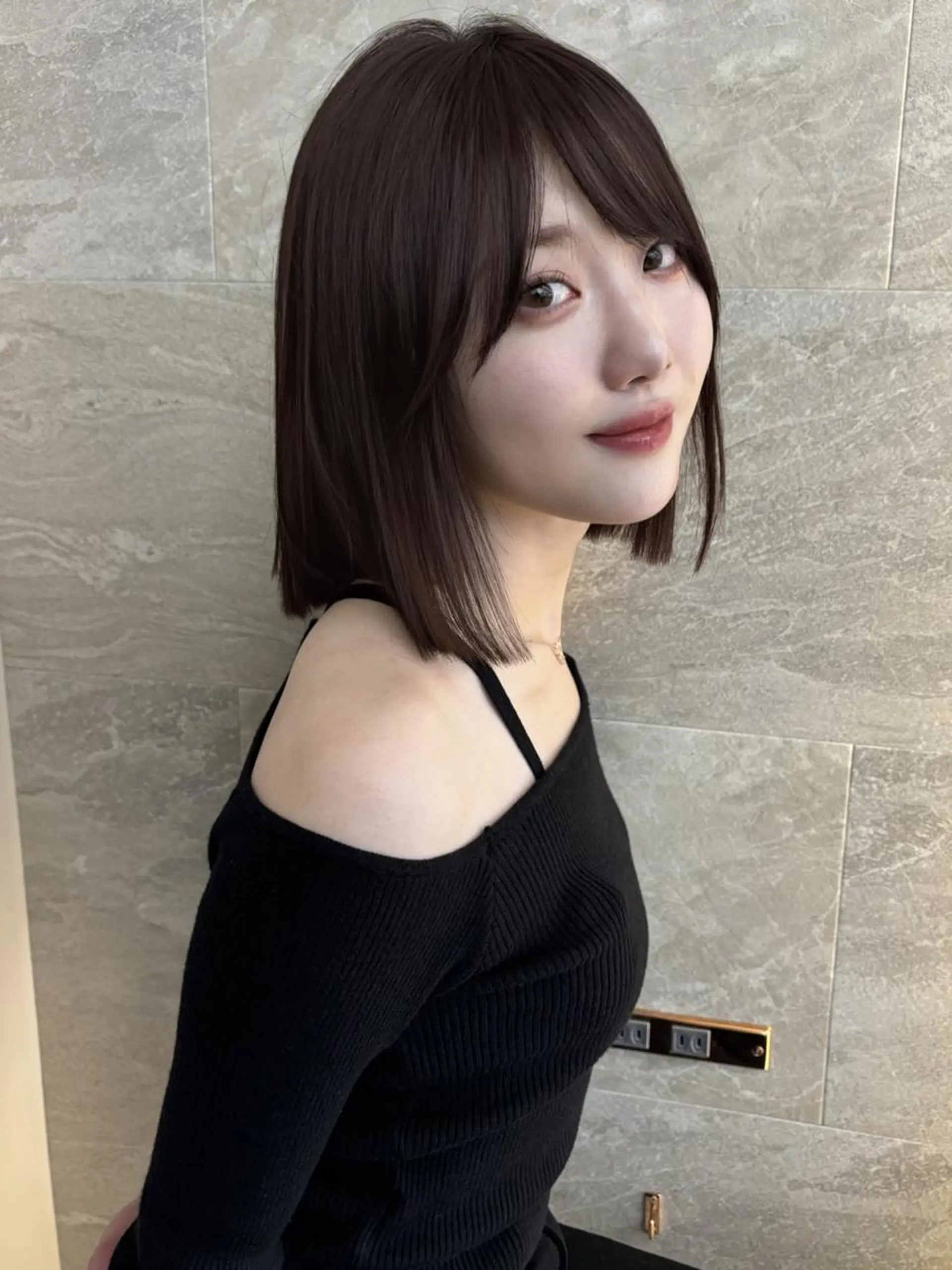 ミディアム カット ヘアカラー トリートメント 縮毛矯正/ボブ /髪質改善/レイヤーのヘアスタイル