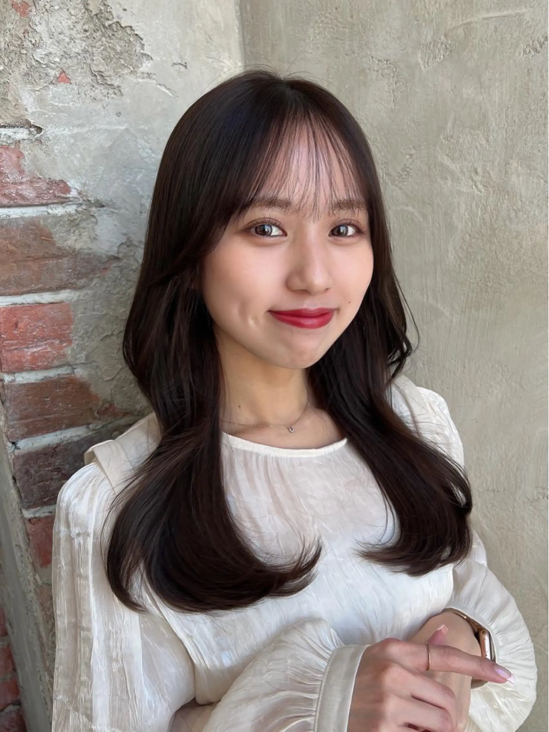セミロング くびれヘア 髪質改善 縮毛矯正 カット ヘアカラー トリートメント 🧡くびれヘア/前髪 顔周り🧡久原結衣のヘアスタイル
