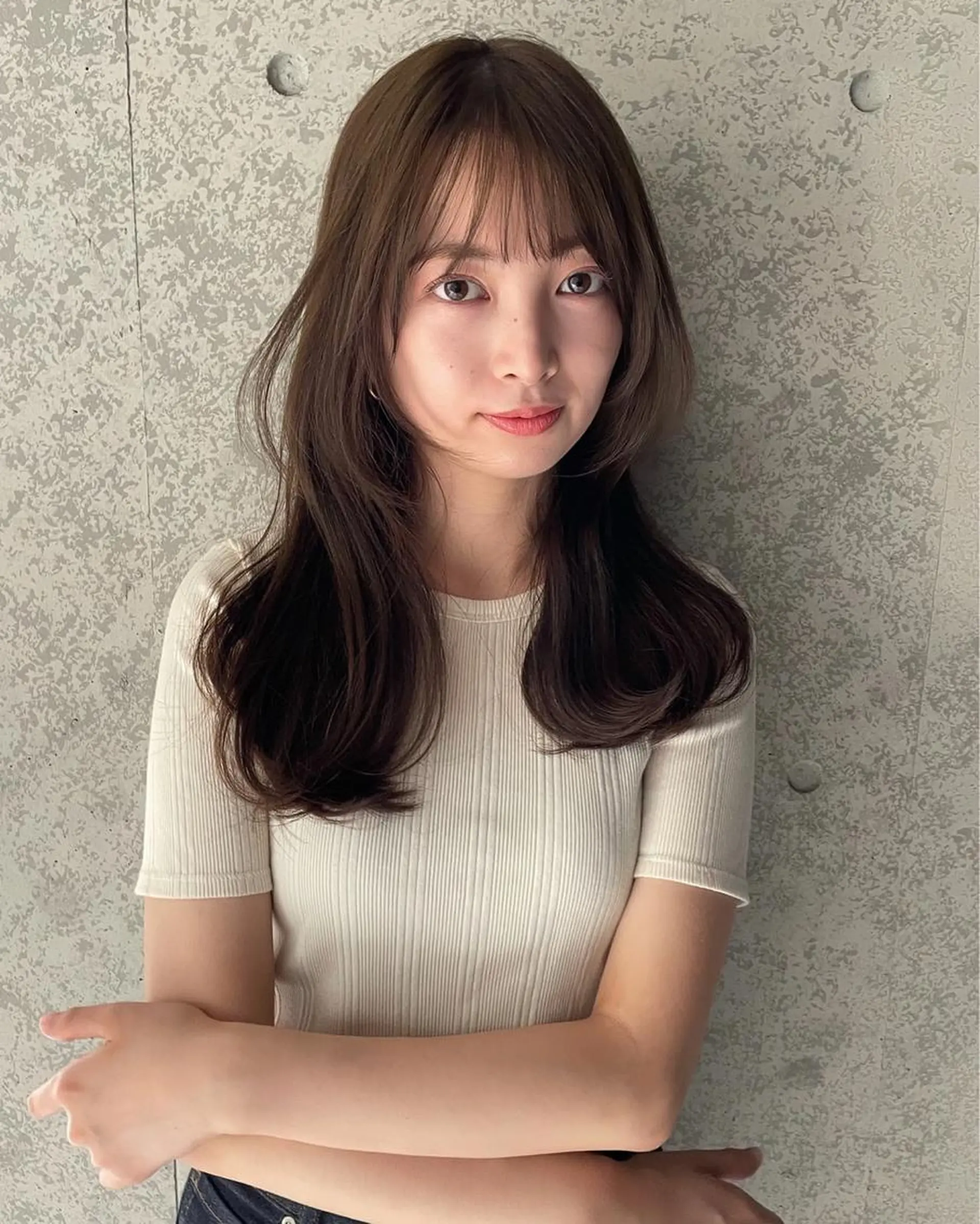 セミロング カラー ベージュカラー ブラウンカラー ブラウンベージュ LEANE THE TOKYO所属・レイヤーカット無料/ 青山/荒谷進介のヘアスタイル