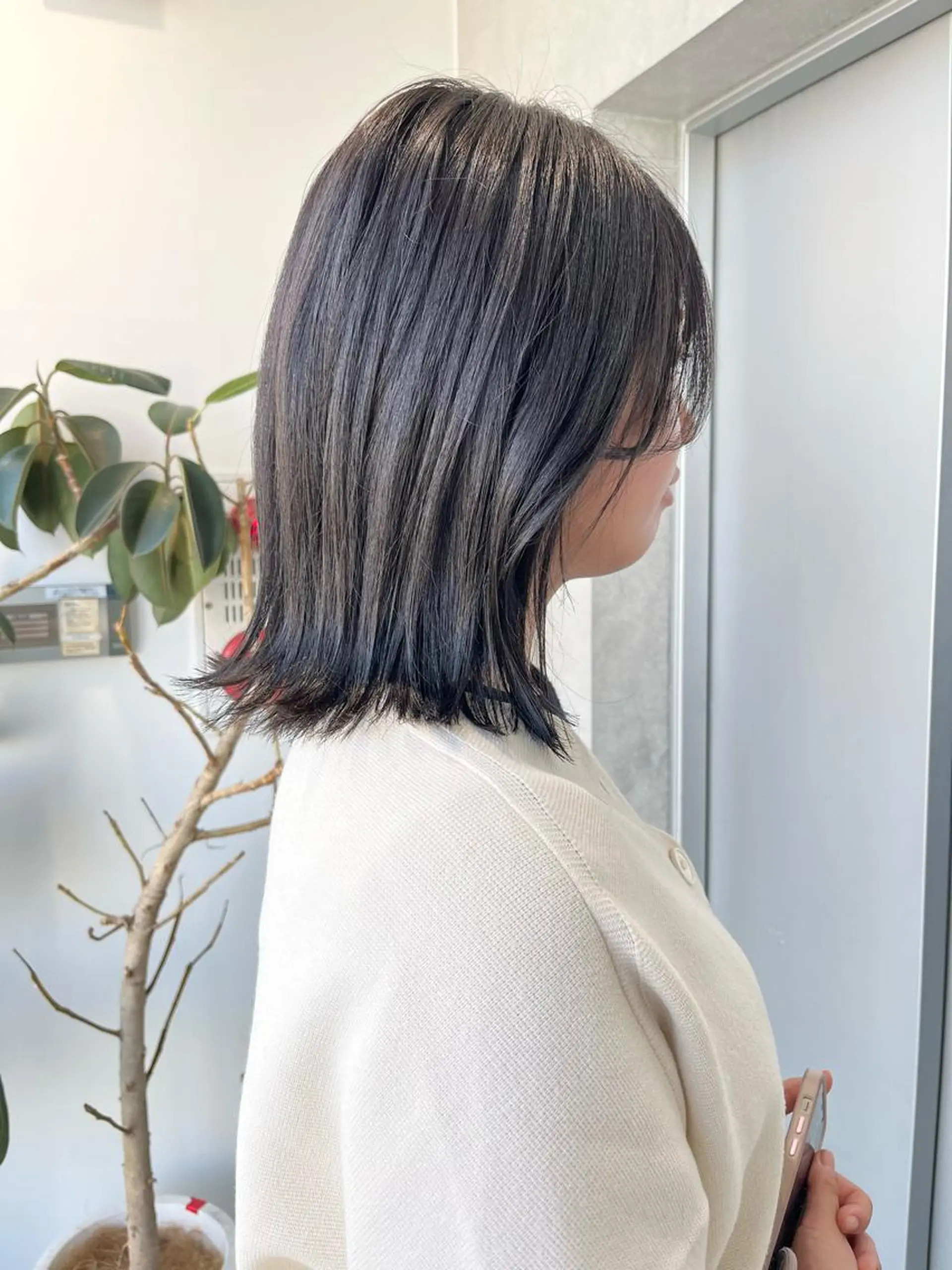 セミロング カラー パーマ カット ヘアカラー トリートメント ヘッドスパ ヘアセット 透明感/オリーブ/ グレージュ/YUKAのヘアスタイル