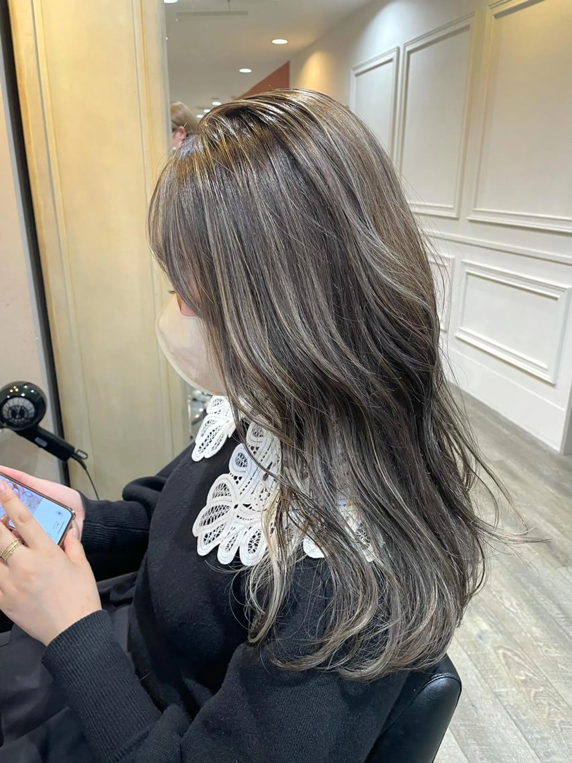 ミディアム カラー ベージュカラー ハイライトカラー ホワイトベージュ ハイライト 沖縄/ヘアアレンジ /着付けのヘアスタイル