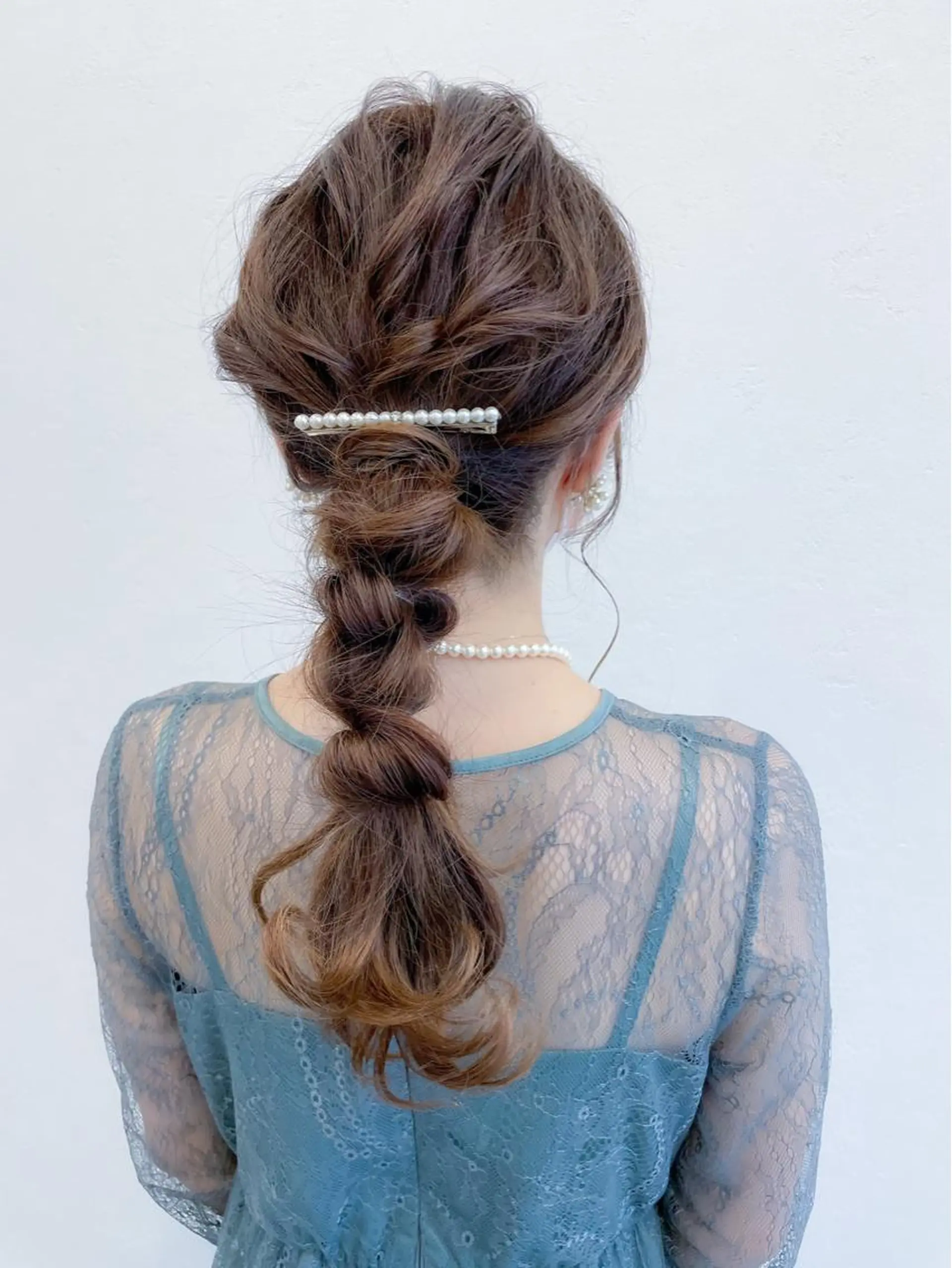セミロング カラー パーマ ヘアアレンジ LUXBE  HAKATA博多バスターミナル店所属・Luxbe hakataのヘアスタイル