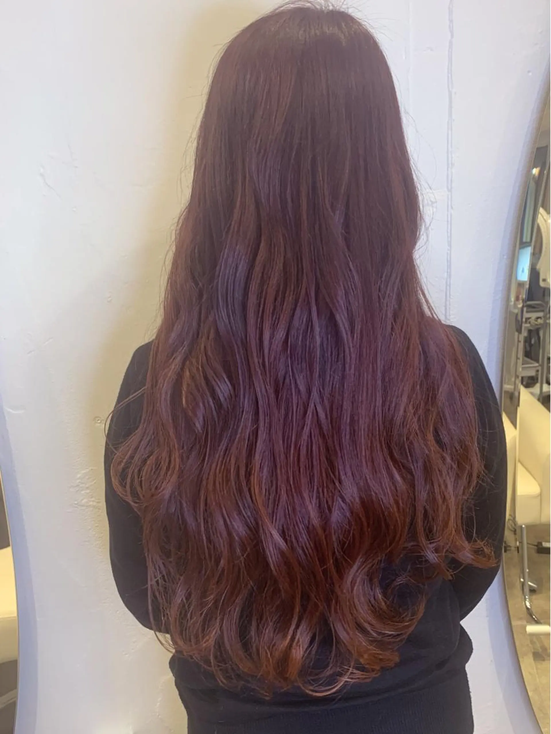 ロング カラー ダブルカラー パープルカラー レッドカラー SHEARA BY CARE所属・. AYUKAのヘアスタイル