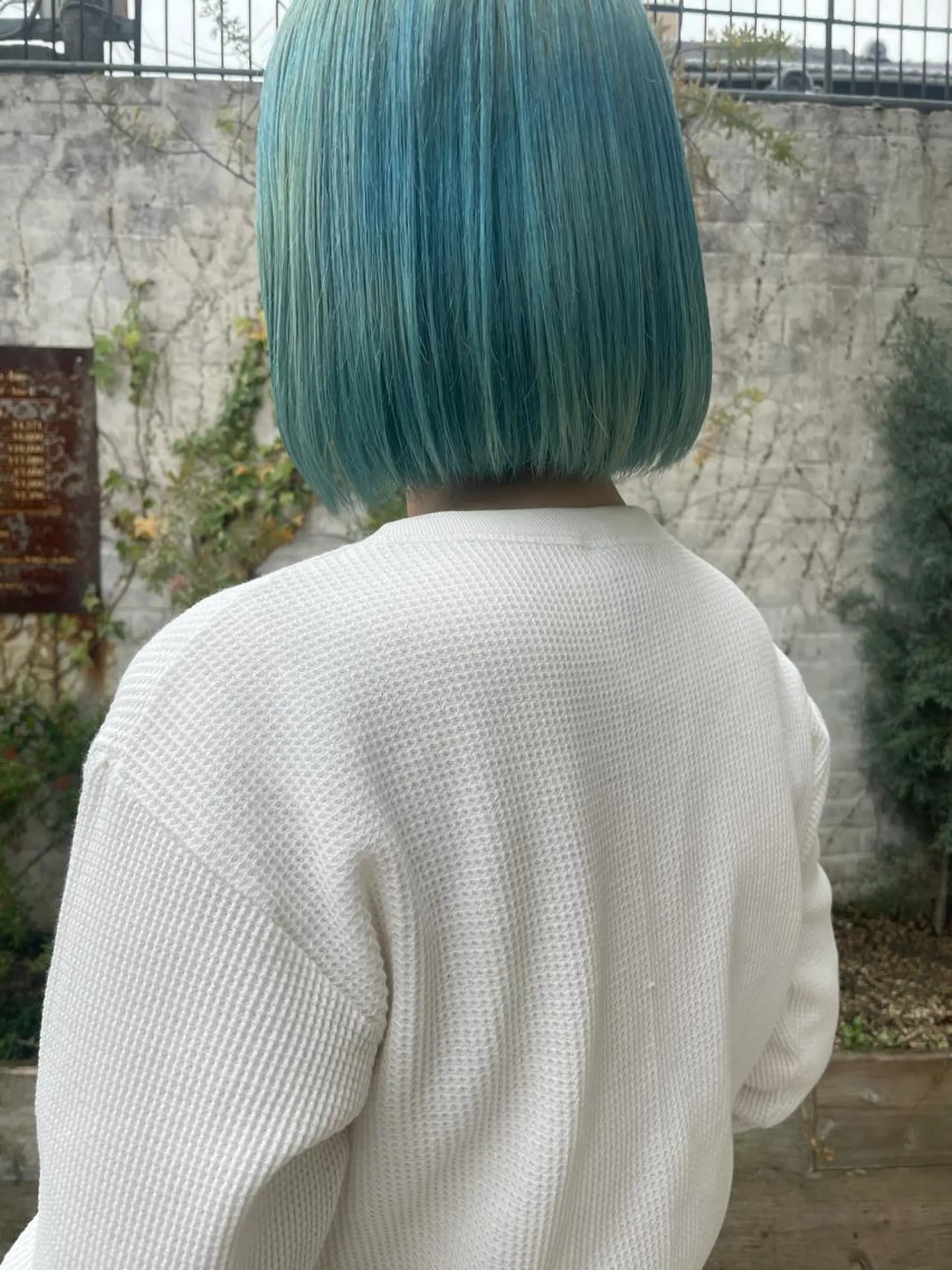 ショート カラー ブルーカラー ミント ミントグリーン 泊 紗羅のヘアスタイル