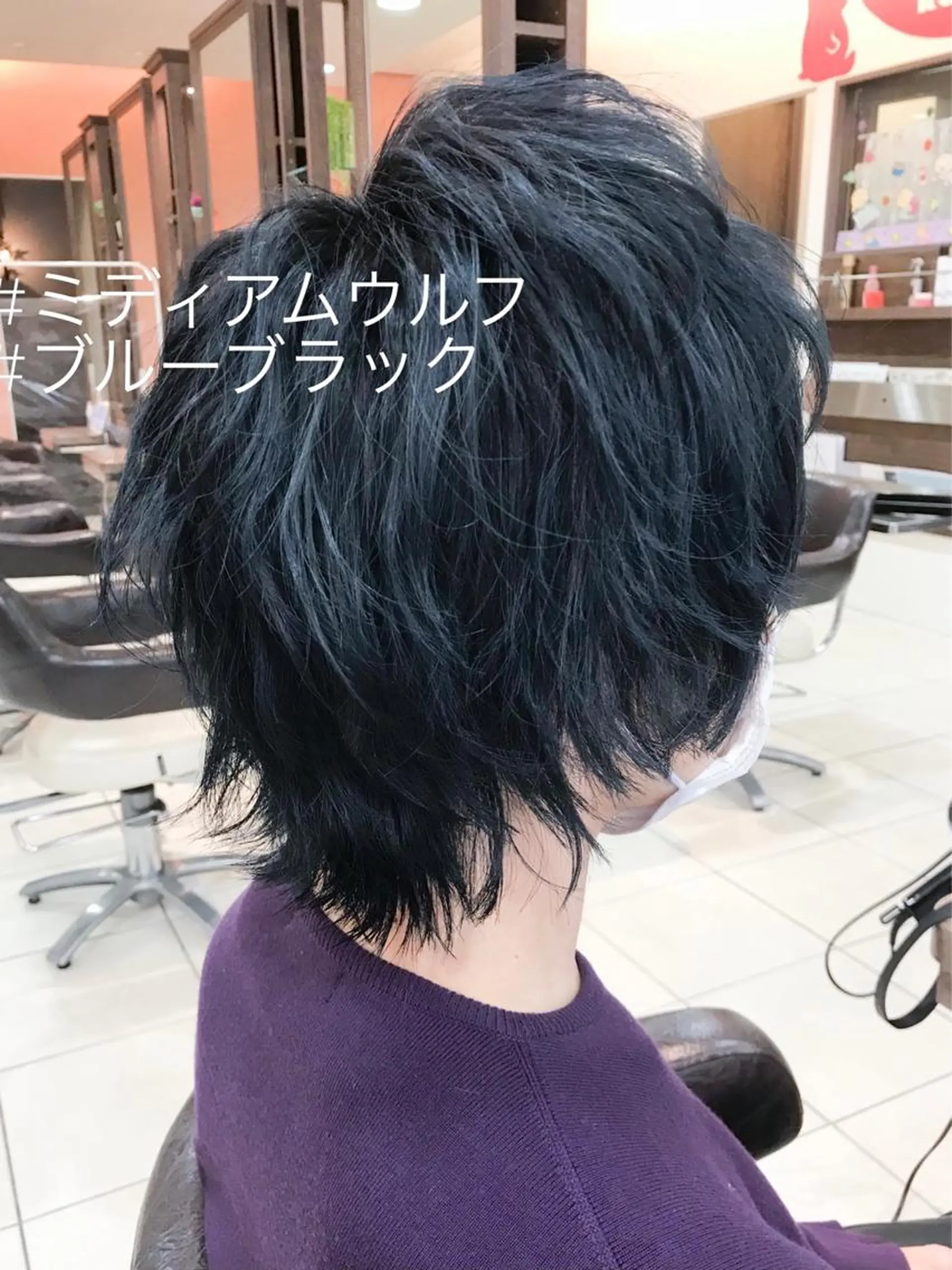 ショート カラー メンズ センターパート マッシュ メンズパーマ メンズウルフカット 黒髪 カット ヘアカラー 大澤　裕貴 【メンズカット】のヘアスタイル