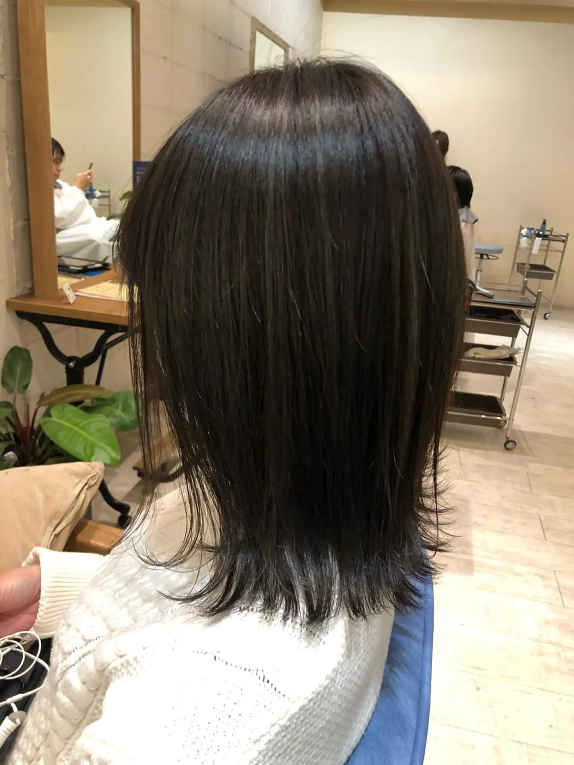 ミディアム カラー ダークグレー ダークグレージュ グレージュ ハイライトカラー ハイライト ひろせ かなのヘアスタイル