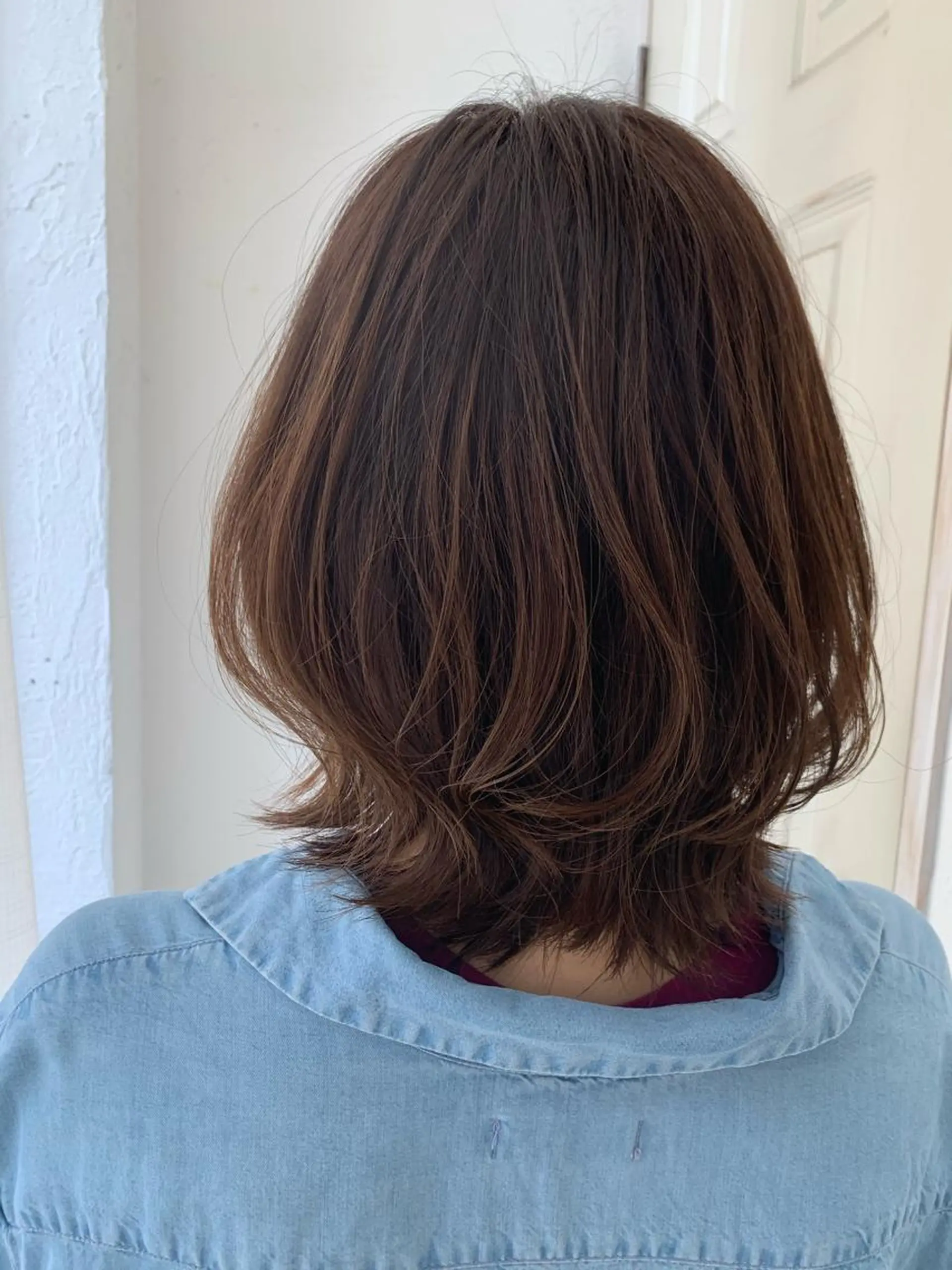 ミディアム カラー カット ヘアカラー タナカ マナミのヘアスタイル