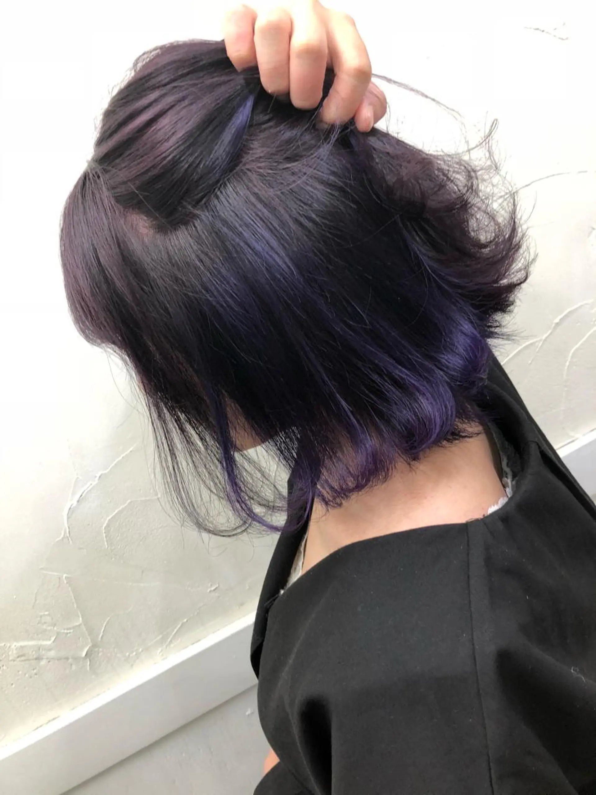 ミディアム カラー ブルーカラー ブルーパープル グラデーションカラー パープルカラー ヘアカラー FERNA池袋所属・マンツーマン施術✂︎ 金田尚久🎨のヘアスタイル