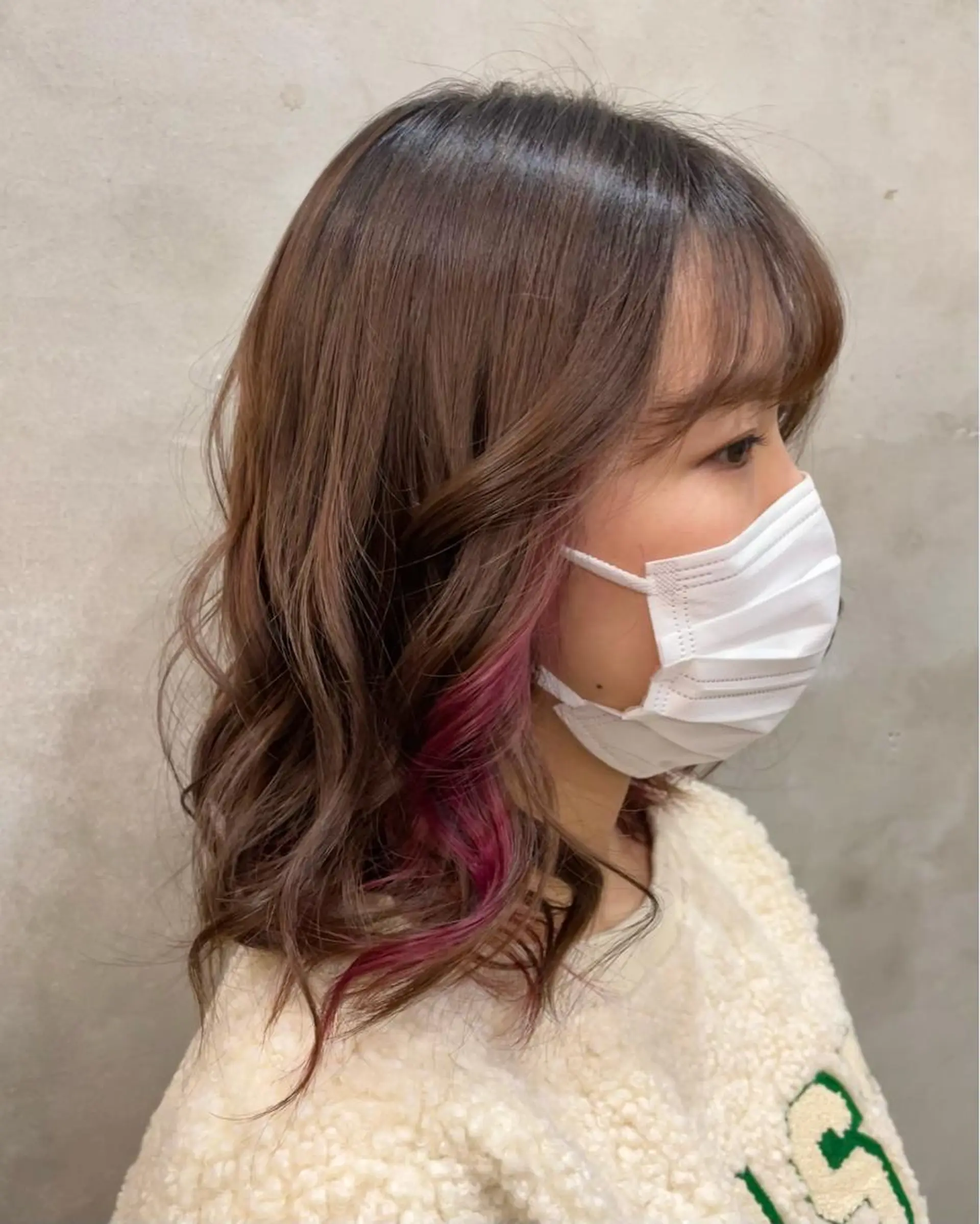 ミディアム カラー カット ヘアカラー トリートメント 【ピンク/韓国ヘア/ ヘアセット】亜海のヘアスタイル