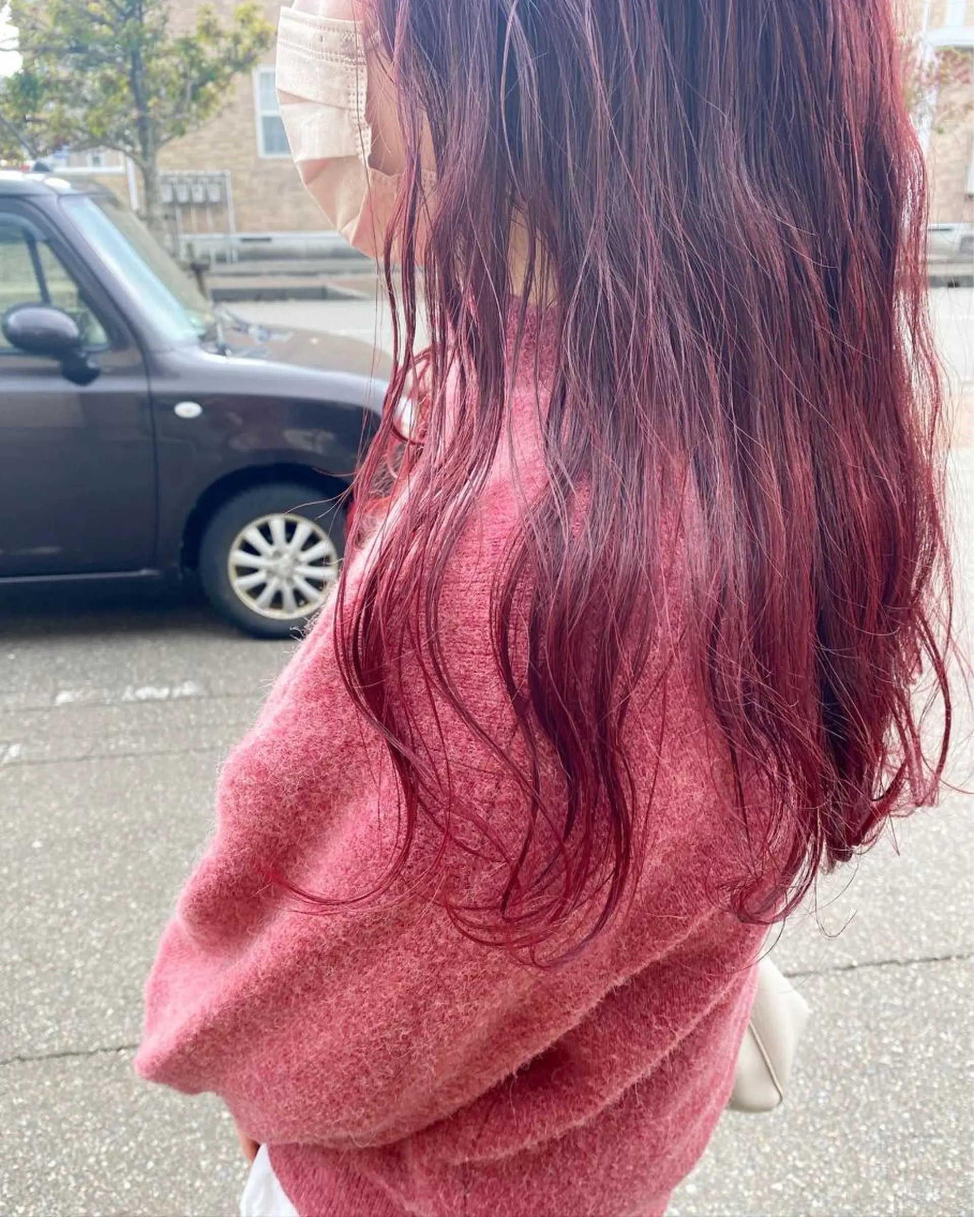 ロング カラー ブリーチ ブリーチなしカラー ピンクカラー FIORE hair design所属・山根 奈緒のマツエク・マツパデザイン