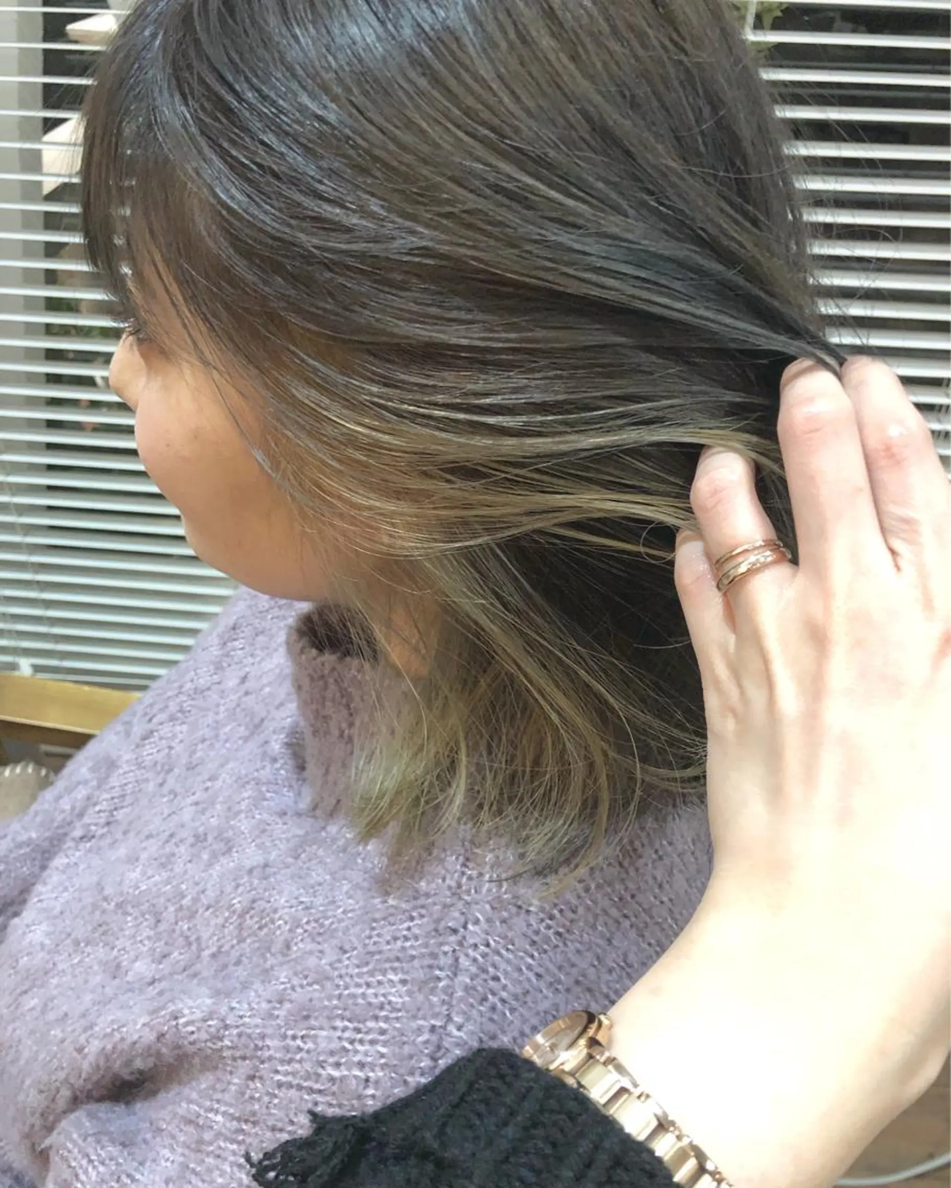 ミディアム カラー カット ヘアカラー 縮毛矯正 トリートメント 江原 彩華のヘアスタイル