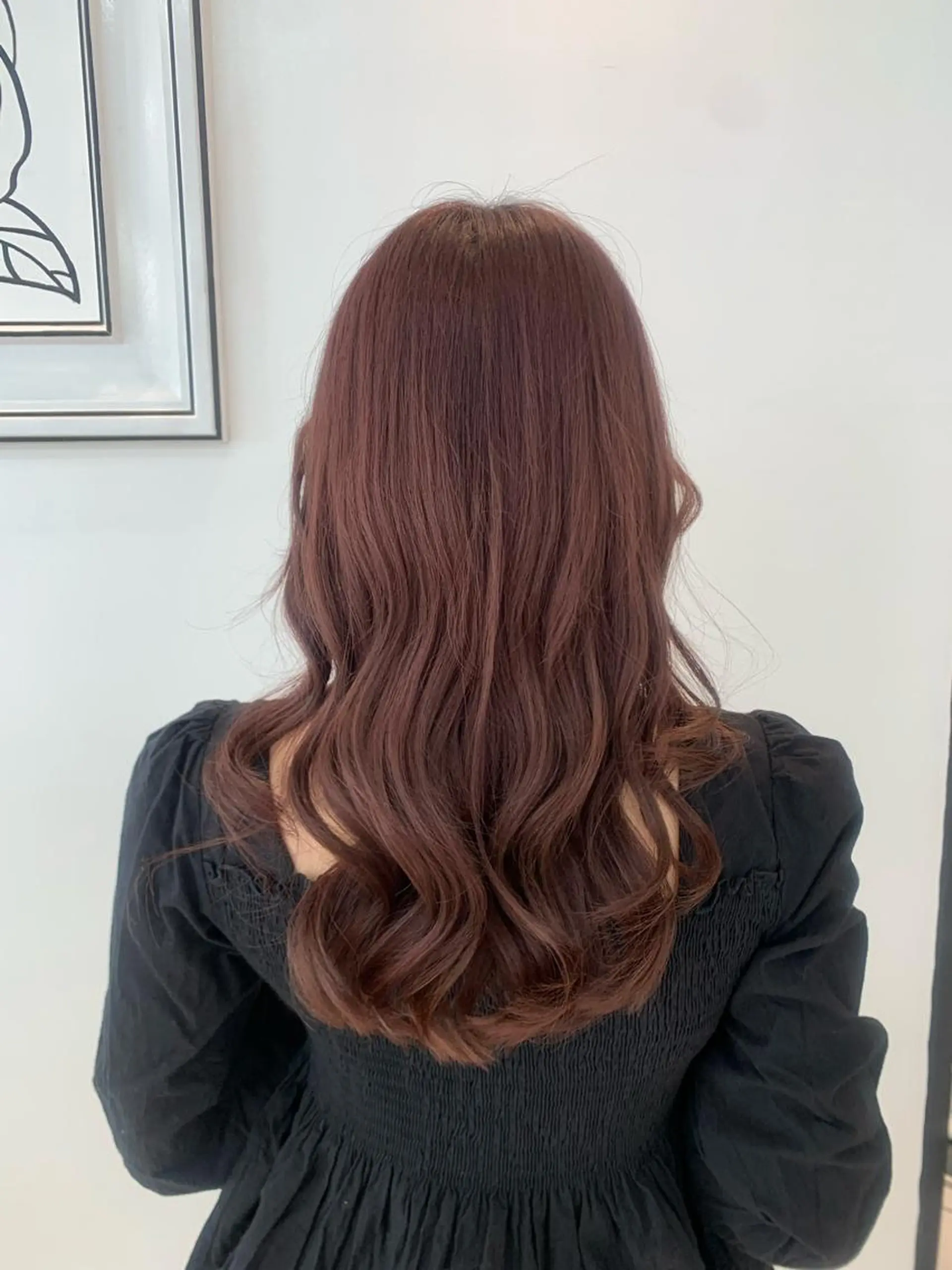 セミロング カラー ボルドーカラー 韓国ヘア特化🇰🇷 心斎橋【ユリカ】のヘアスタイル