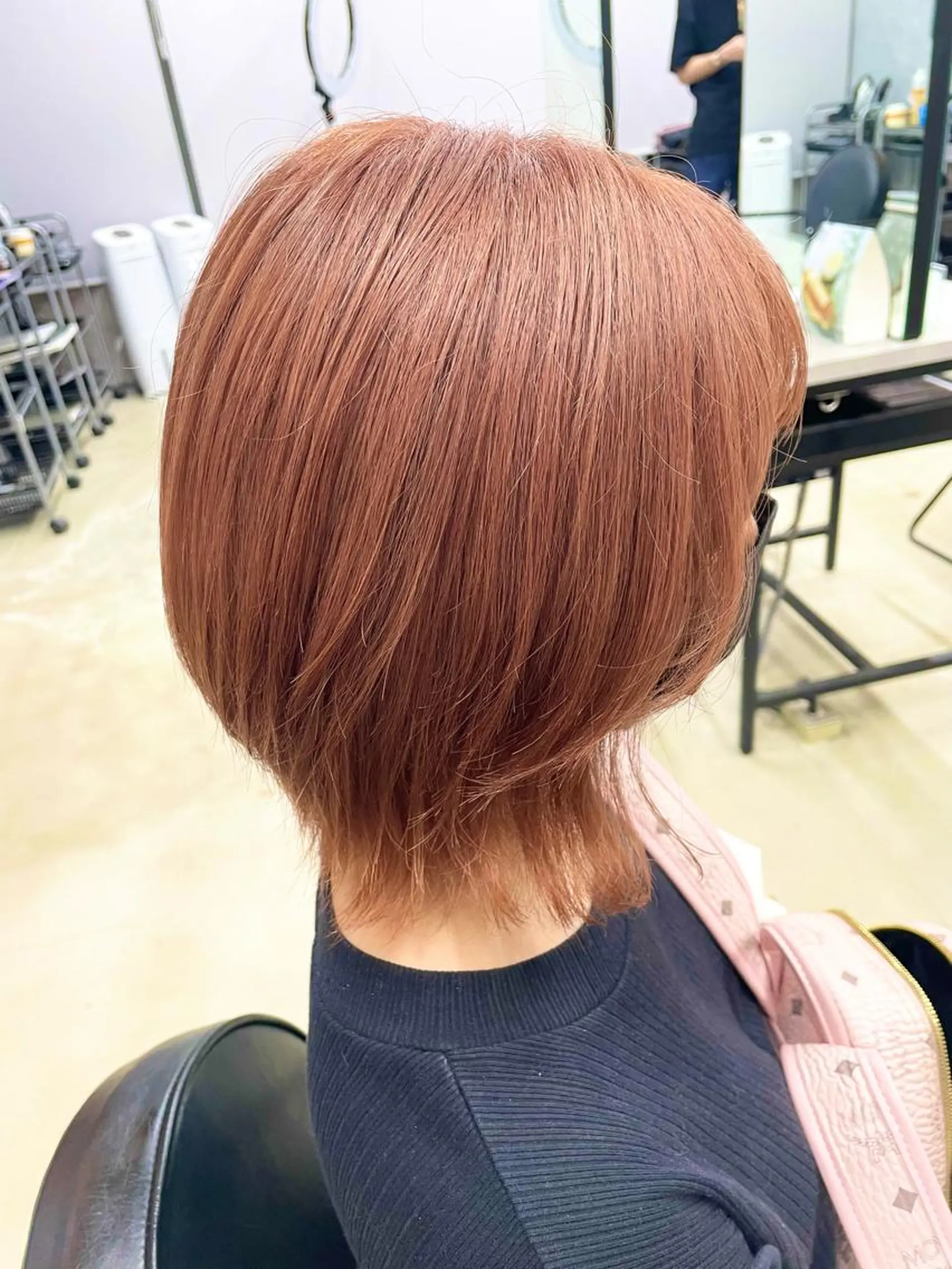 ミディアム カラー ベージュカラー ピンクカラー ピンクベージュ ヘアカラー LUXBE LUCE 那覇小禄イオン店所属・LUXBE LUCE ひなののヘアスタイル