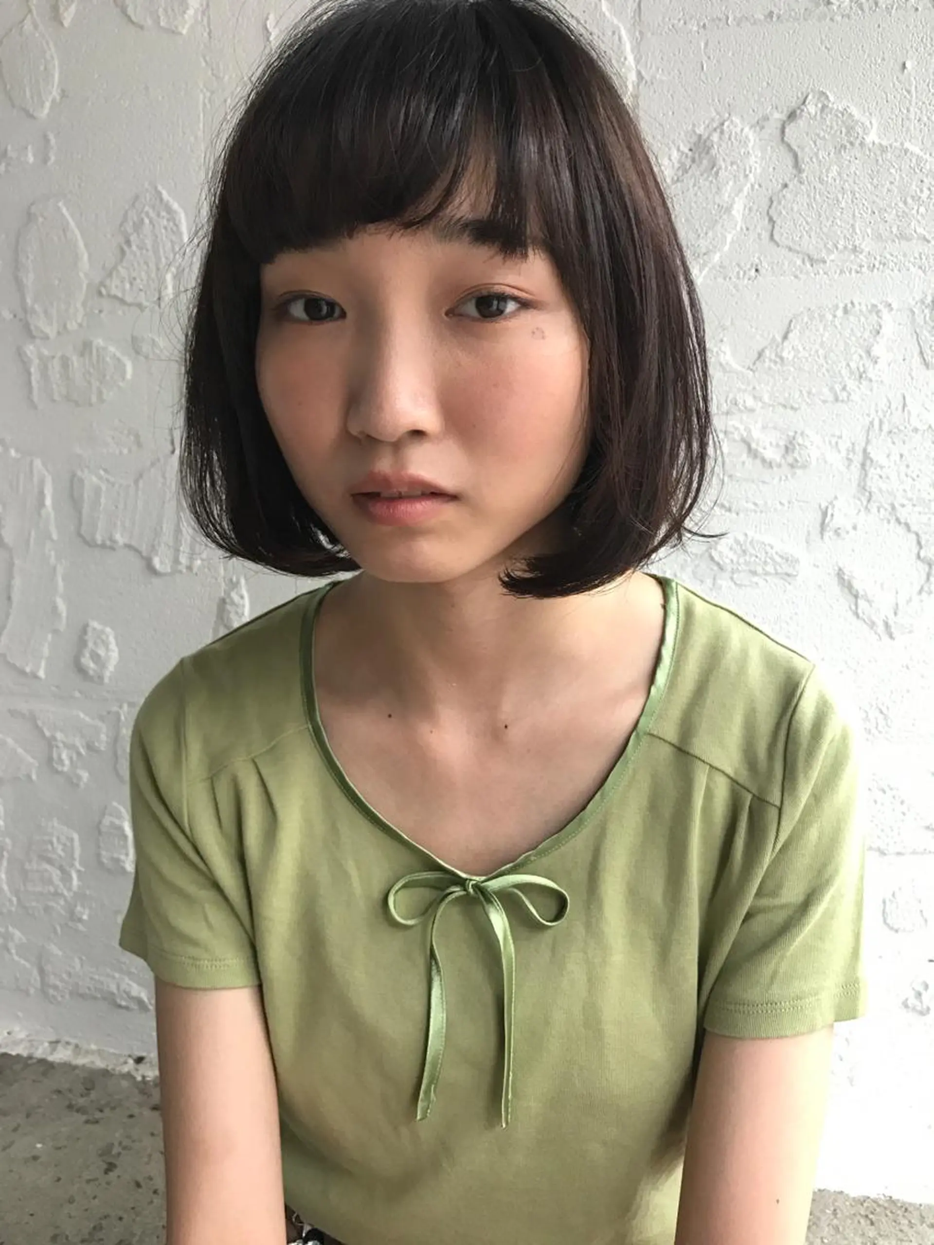ミディアム パーマ ボブ ショートカット🍃 岡元瑞貴のヘアスタイル