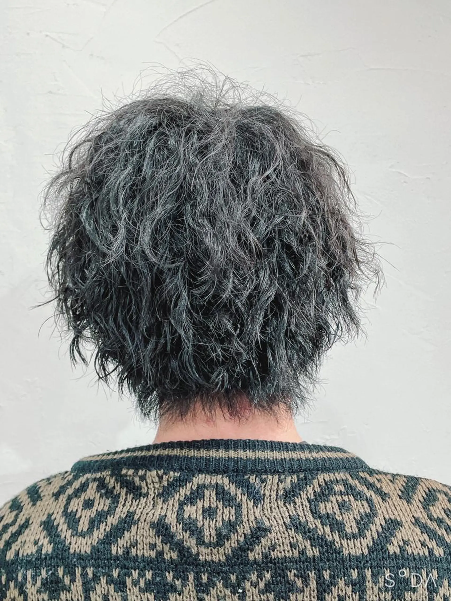 ミディアム メンズ ミディアムパーマ メンズパーマ カット パーマ かんばら りょーいのヘアスタイル