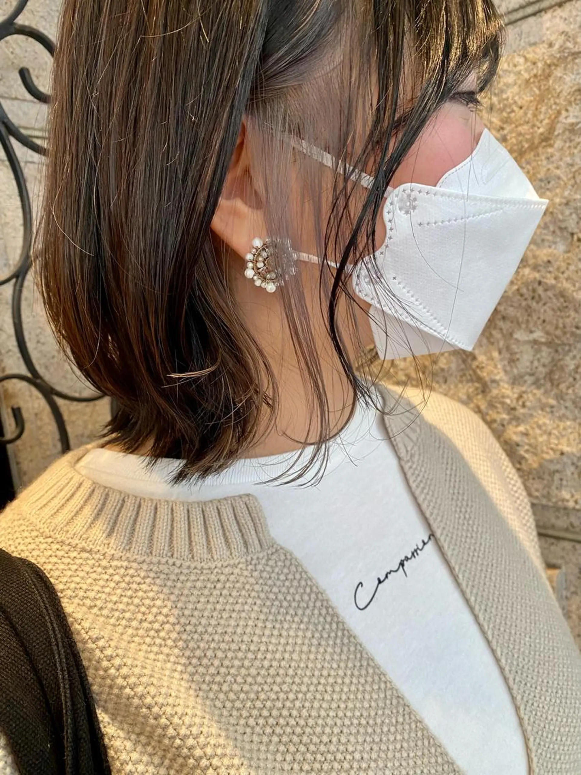 ミディアム カラー 藤原 侑香のヘアスタイル