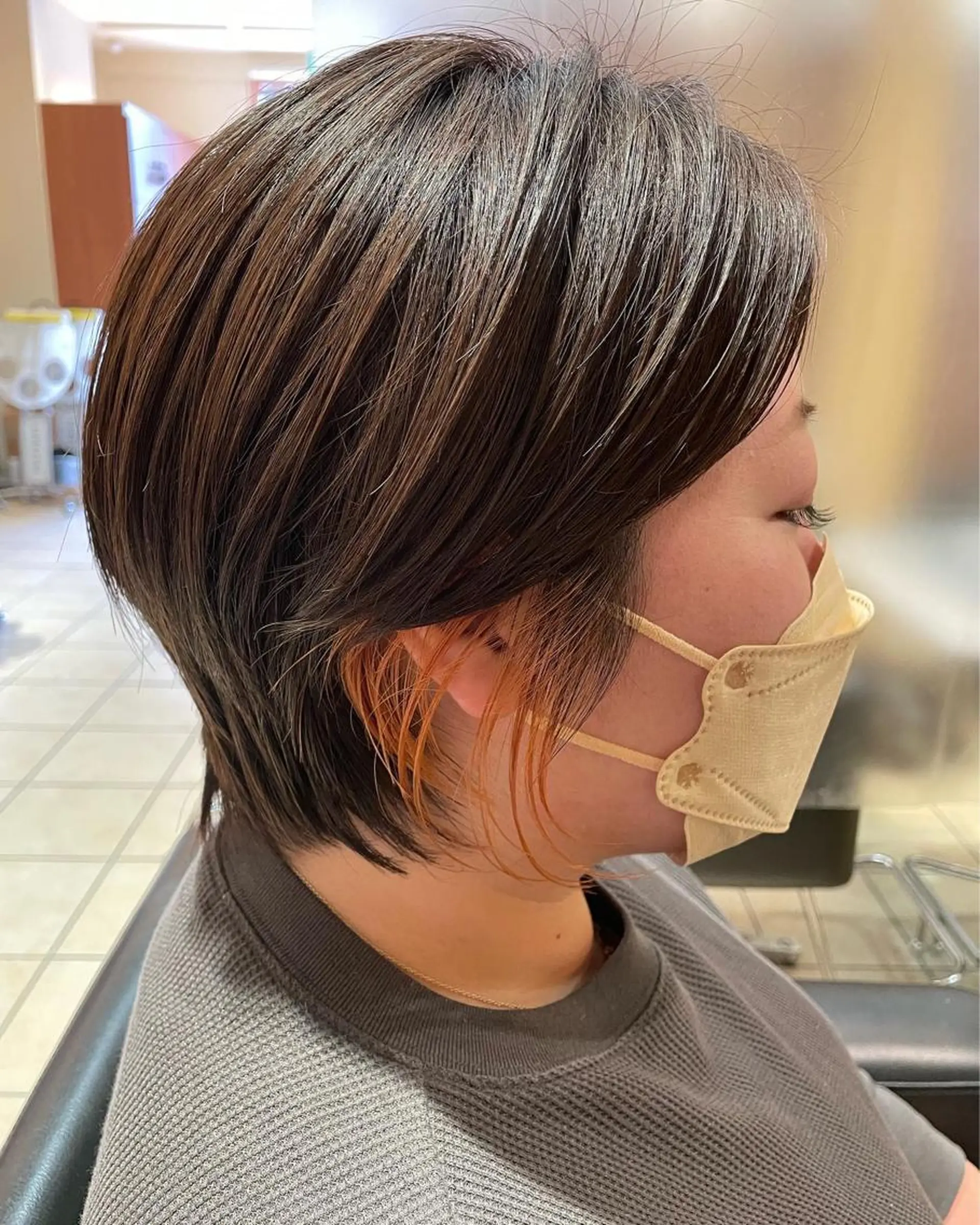ショート カラー カット ヘアカラー トリートメント NINE＋/代表 ブリーチ特化型サロンのヘアスタイル