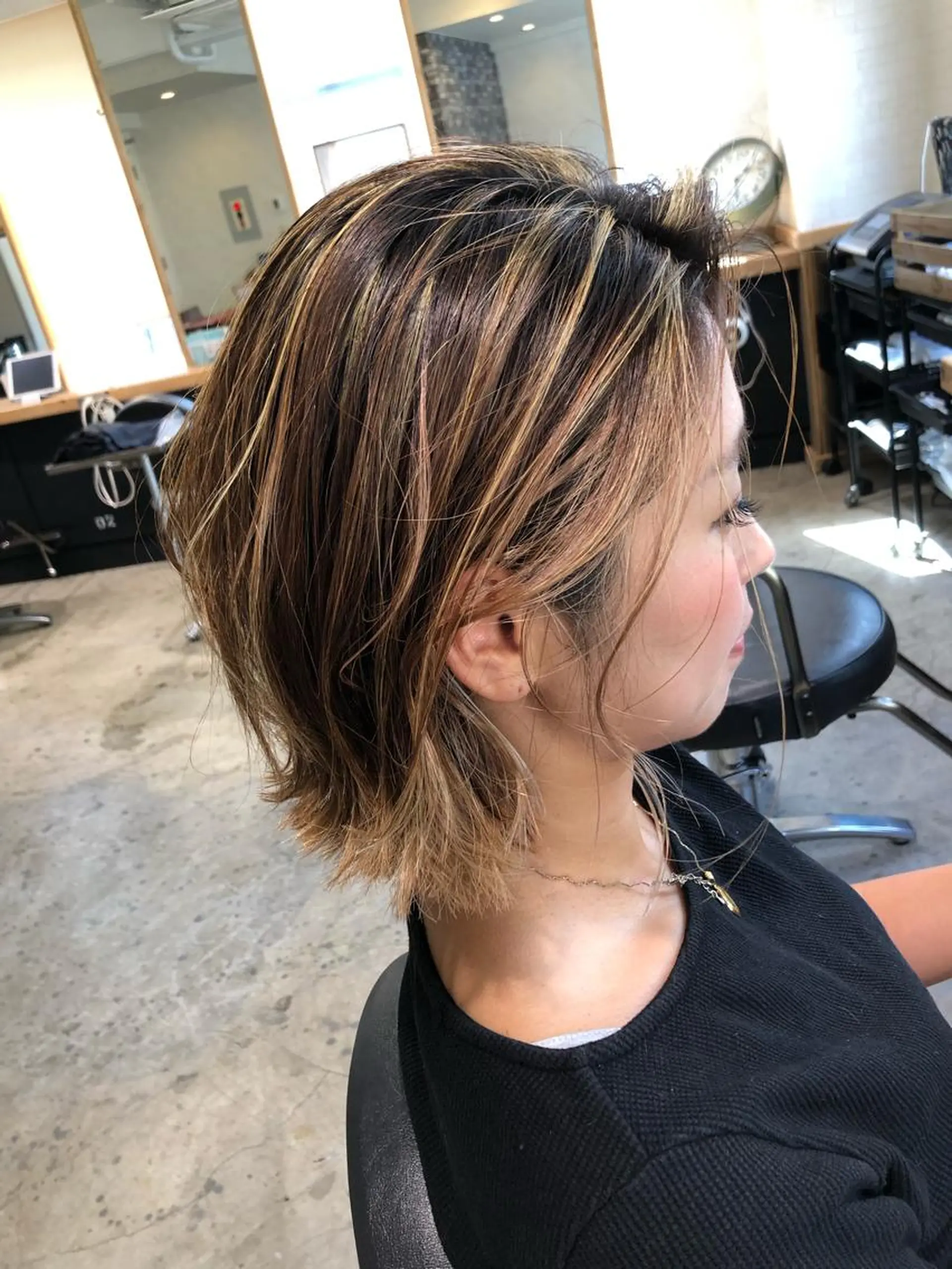 ショート カラー ハイライトカラー 外国人風カラー ハイライト 舘野 太嘉宏のヘアスタイル