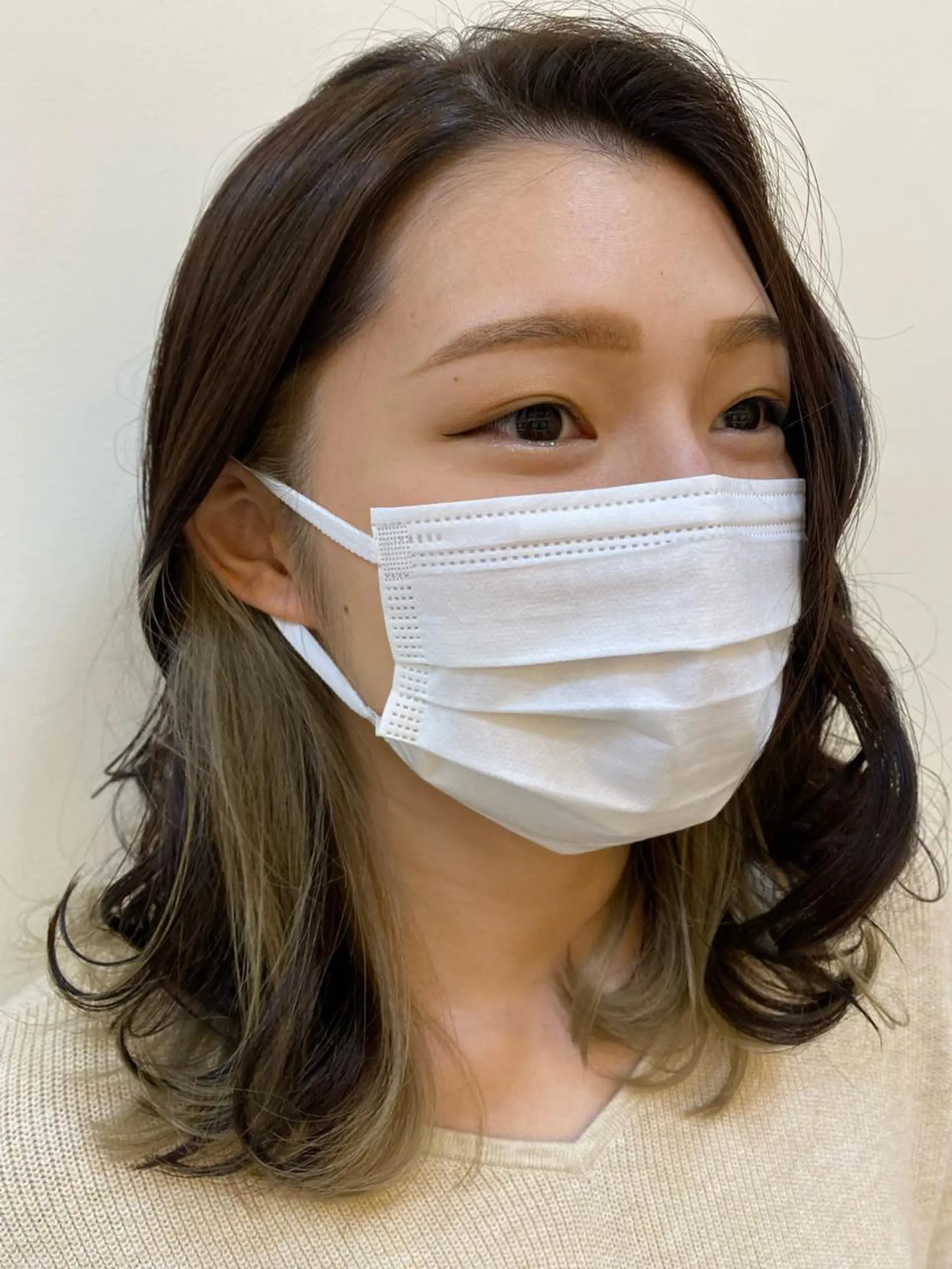 ミディアム カラー 透明感カラー 田中 有乃のヘアスタイル
