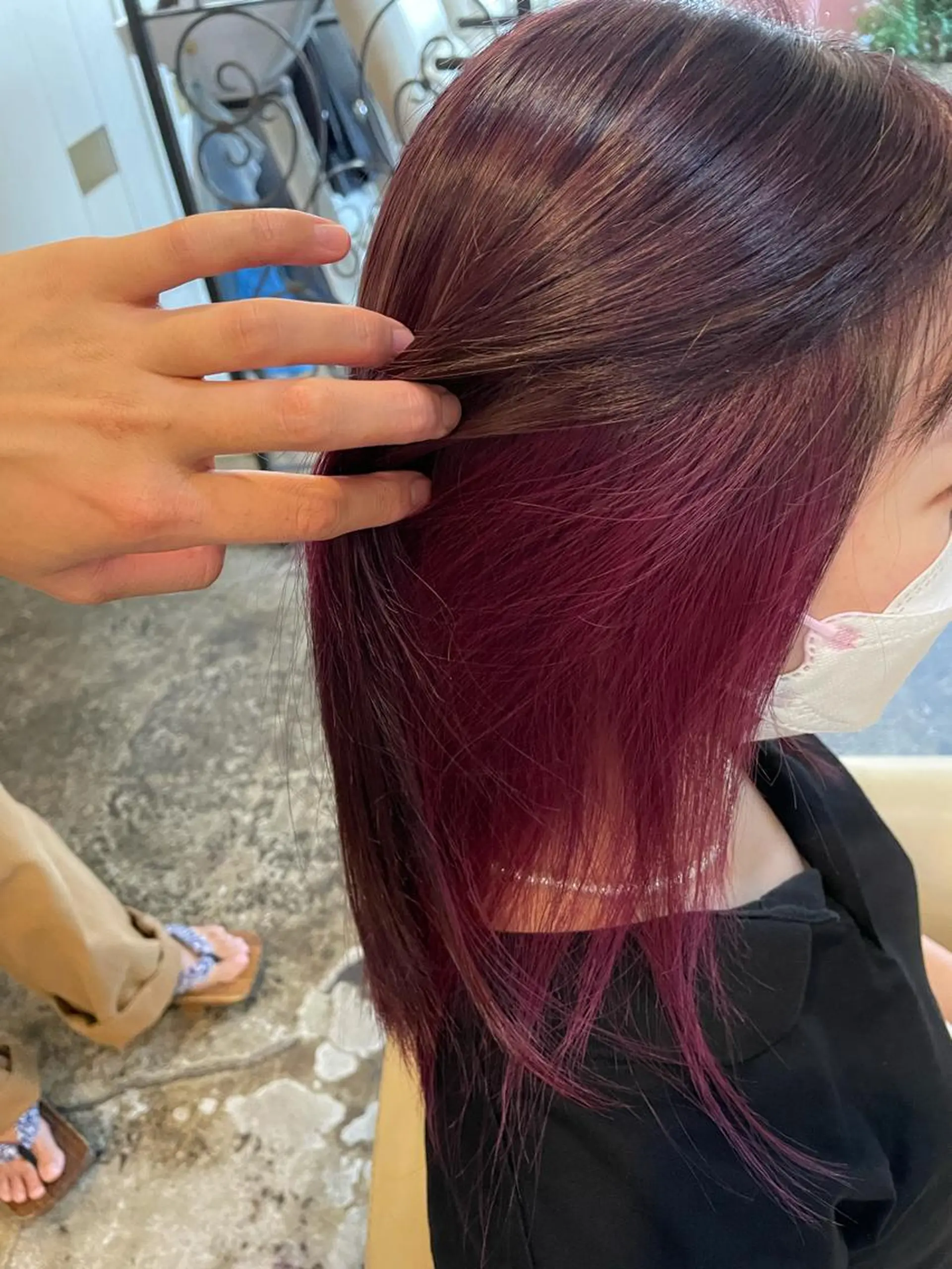 ミディアム カラー パーマ ヘアアレンジ メンズ ヘアカラー ヘアセット 表参道Lise おおいしおりのヘアスタイル