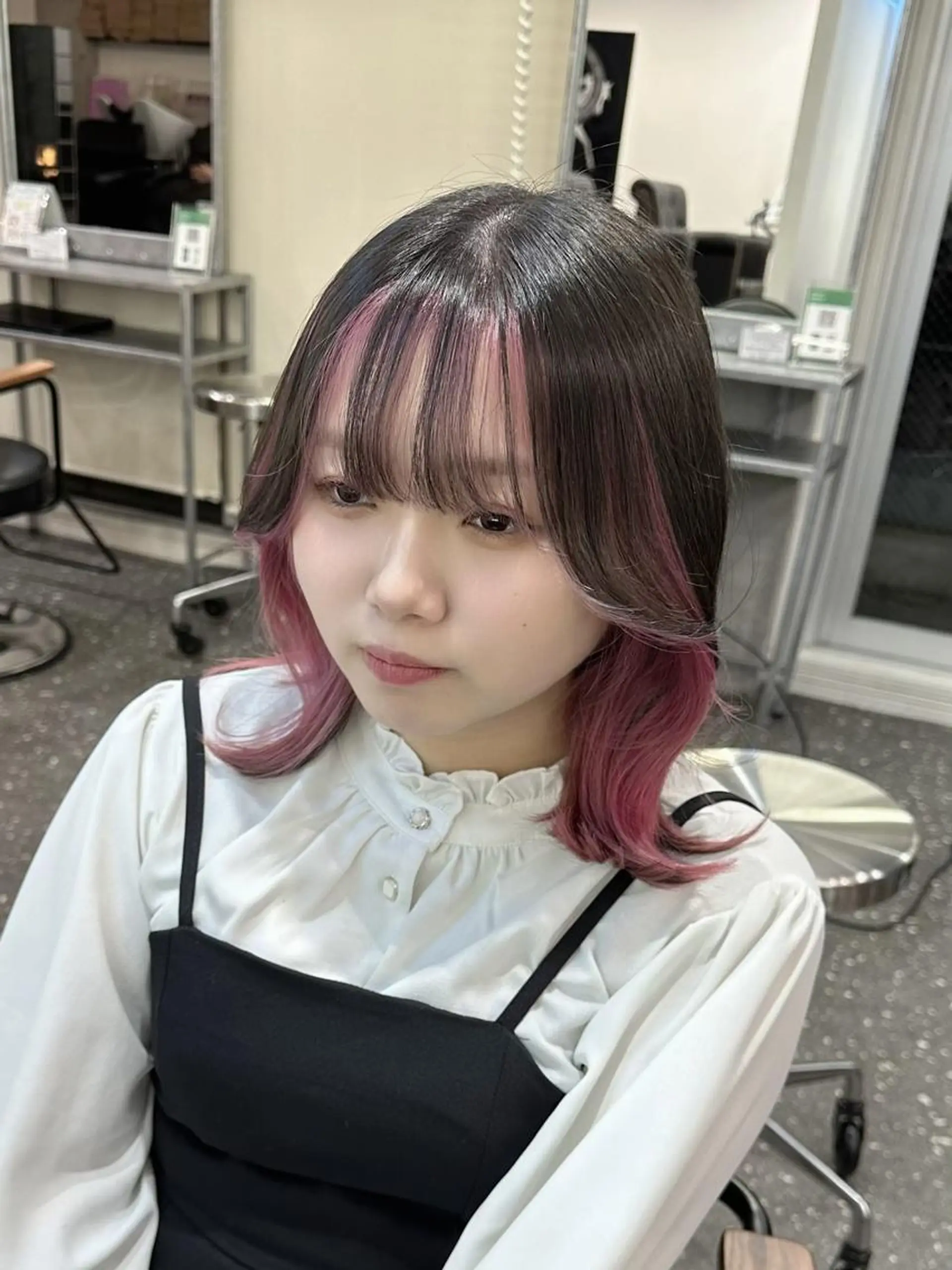 ロング カラー カット ヘアカラー トリートメント 韓国風レイヤー🗝要 暗透カラー📓吉祥寺のヘアスタイル
