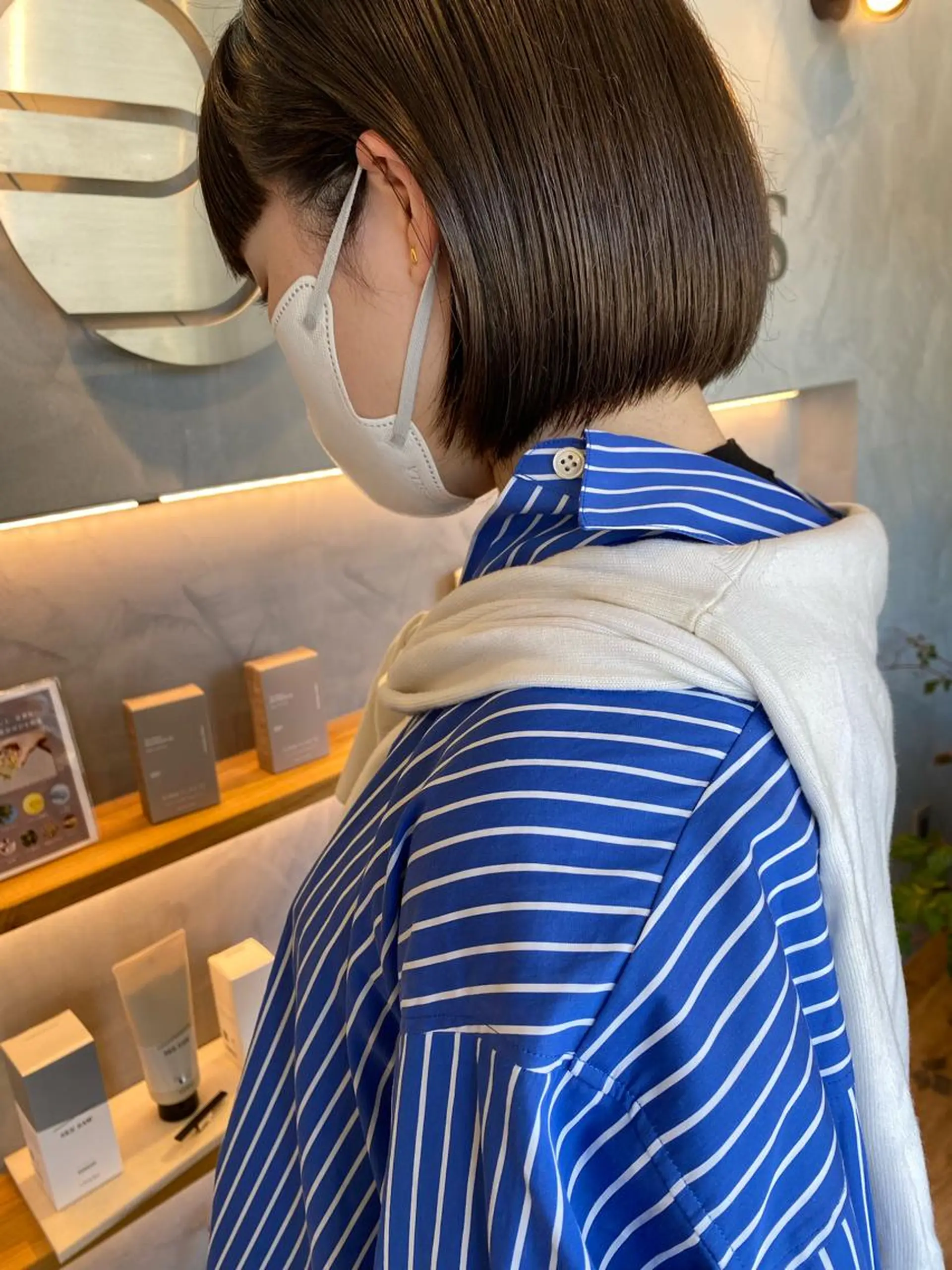ミディアム カラー カット ヘアカラー トリートメント 福田 ボブ.ウルフのヘアスタイル