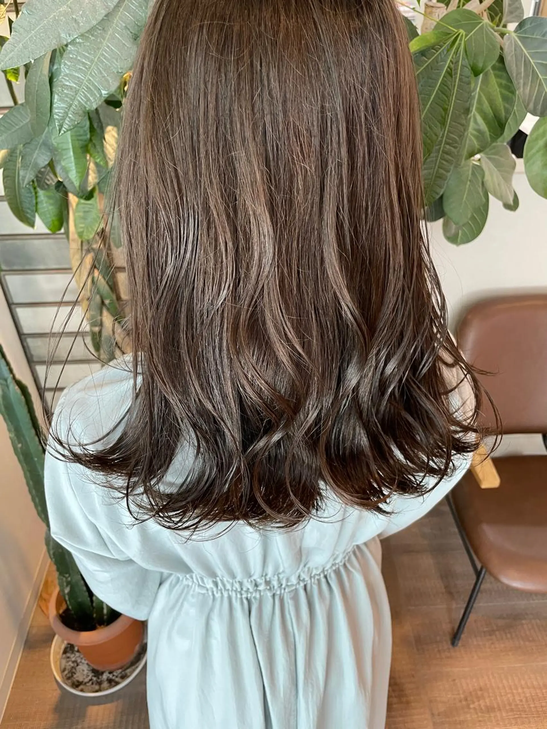 ロング カラー ブルーカラー ブルージュ カット パーマ 福永速人 /メンズパーマのヘアスタイル