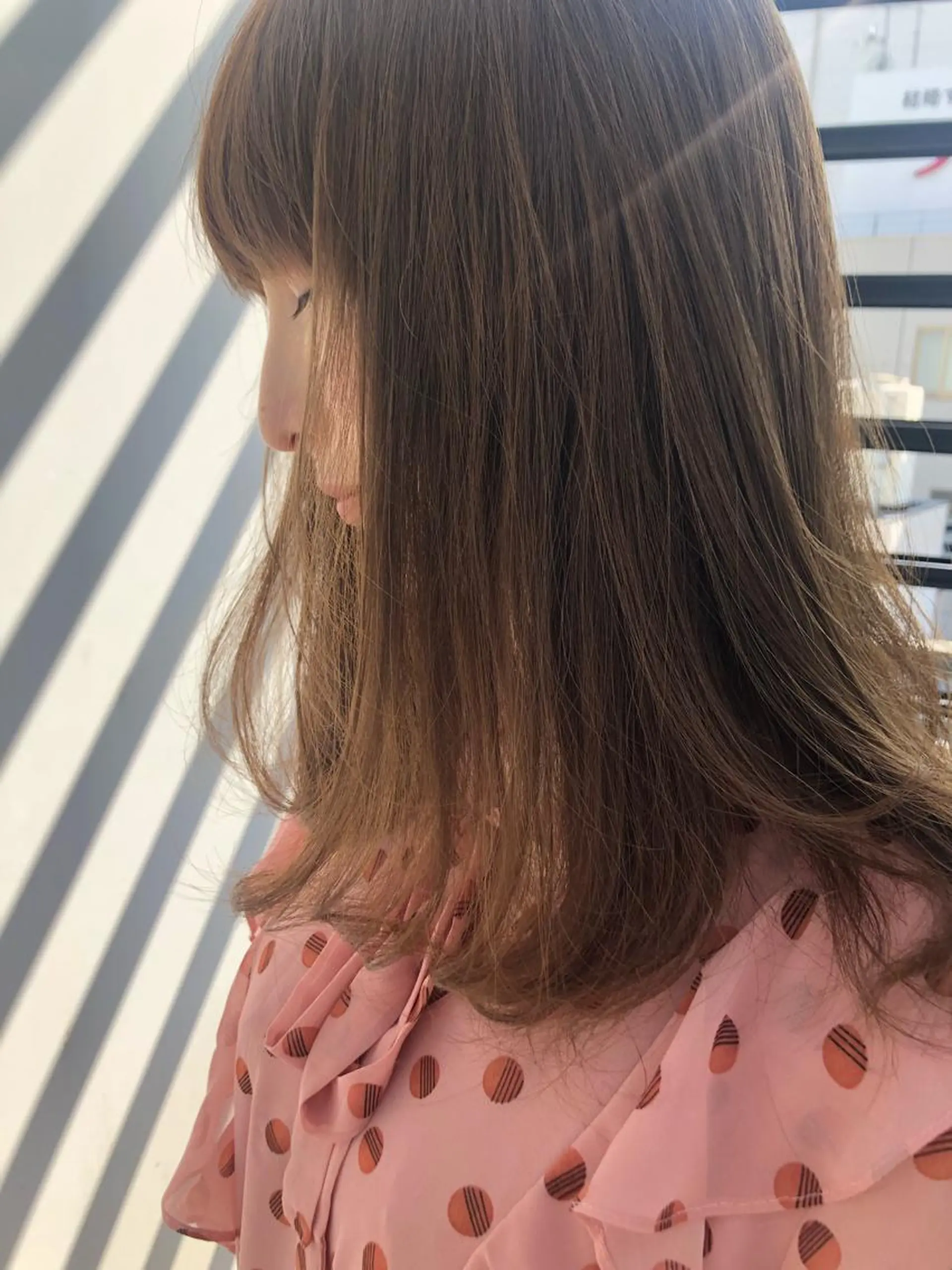 ミディアム カラー パーマ ヘアアレンジ ヘアカラー トリートメント ヘッドスパ 小田 莉加子のヘアスタイル