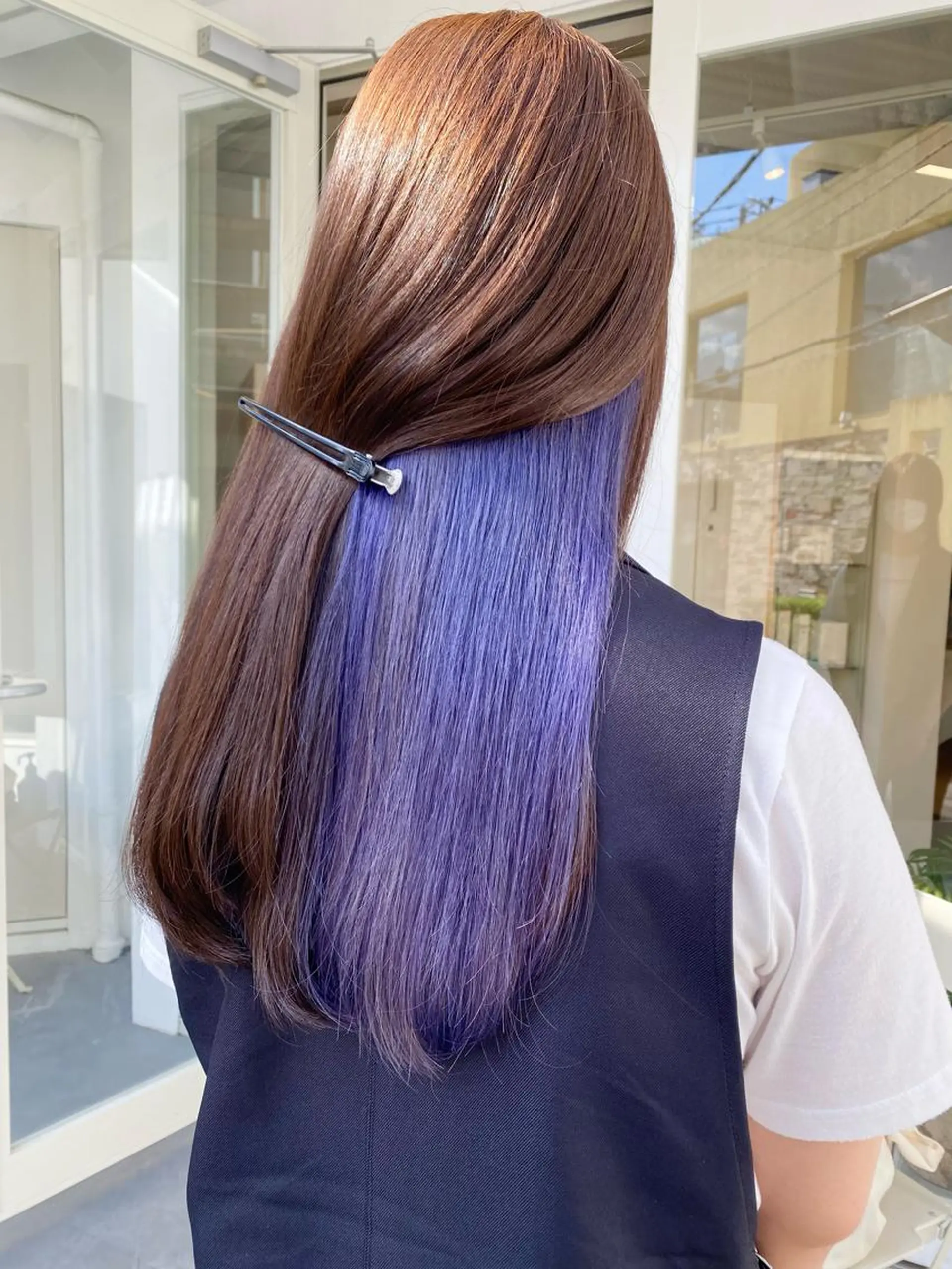 ロング カラー アッシュ アッシュブラウン ブリーチ ブルーカラー ブルーラベンダー カット ヘアカラー トリートメント Masena所属・Director 🌈中川慎之介のヘアスタイル