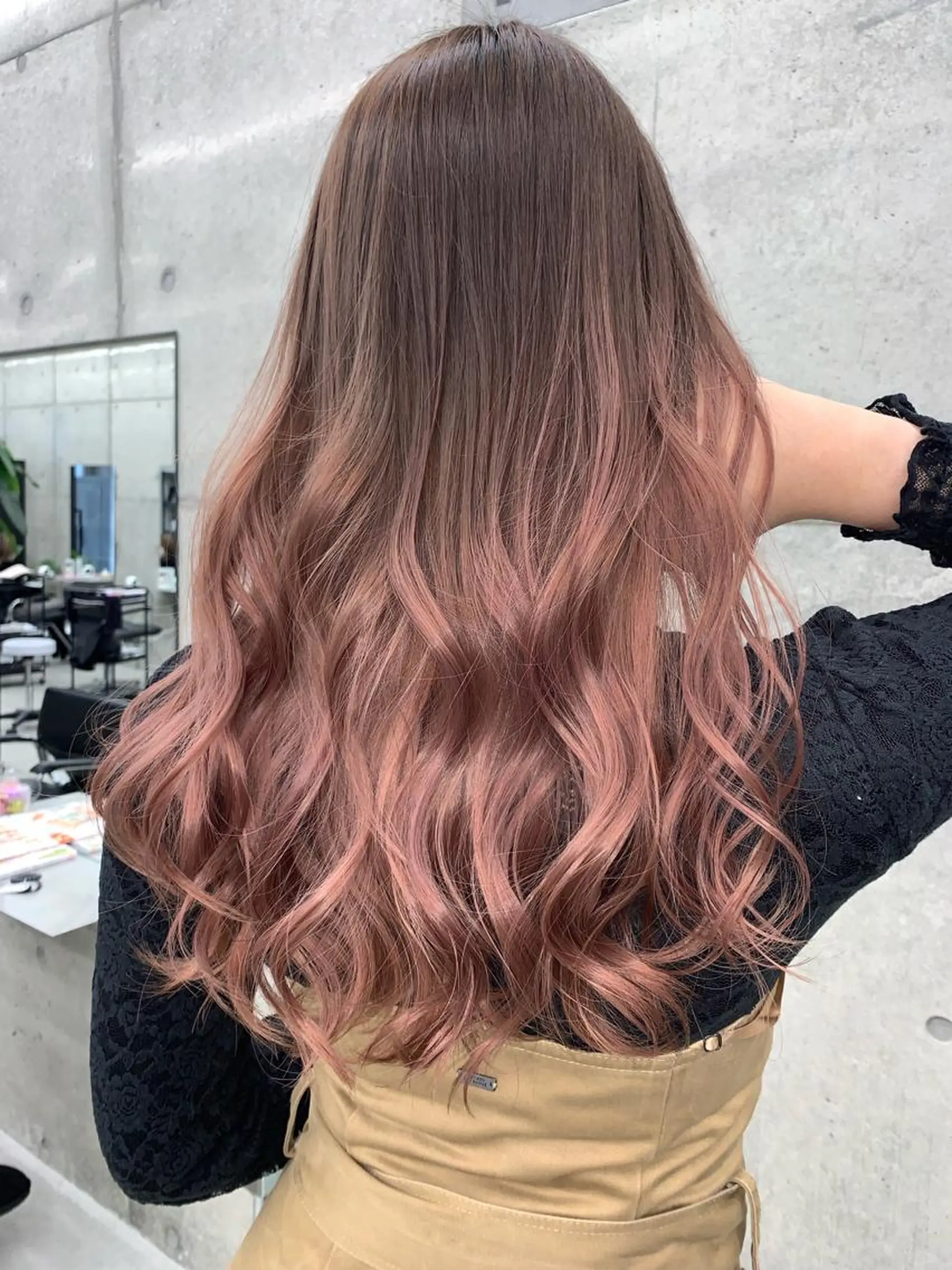 ロング ピンクブラウン カット ヘアカラー トリートメント BOTANIUM by Rr SALON所属・山田 絵里菜のヘアスタイル