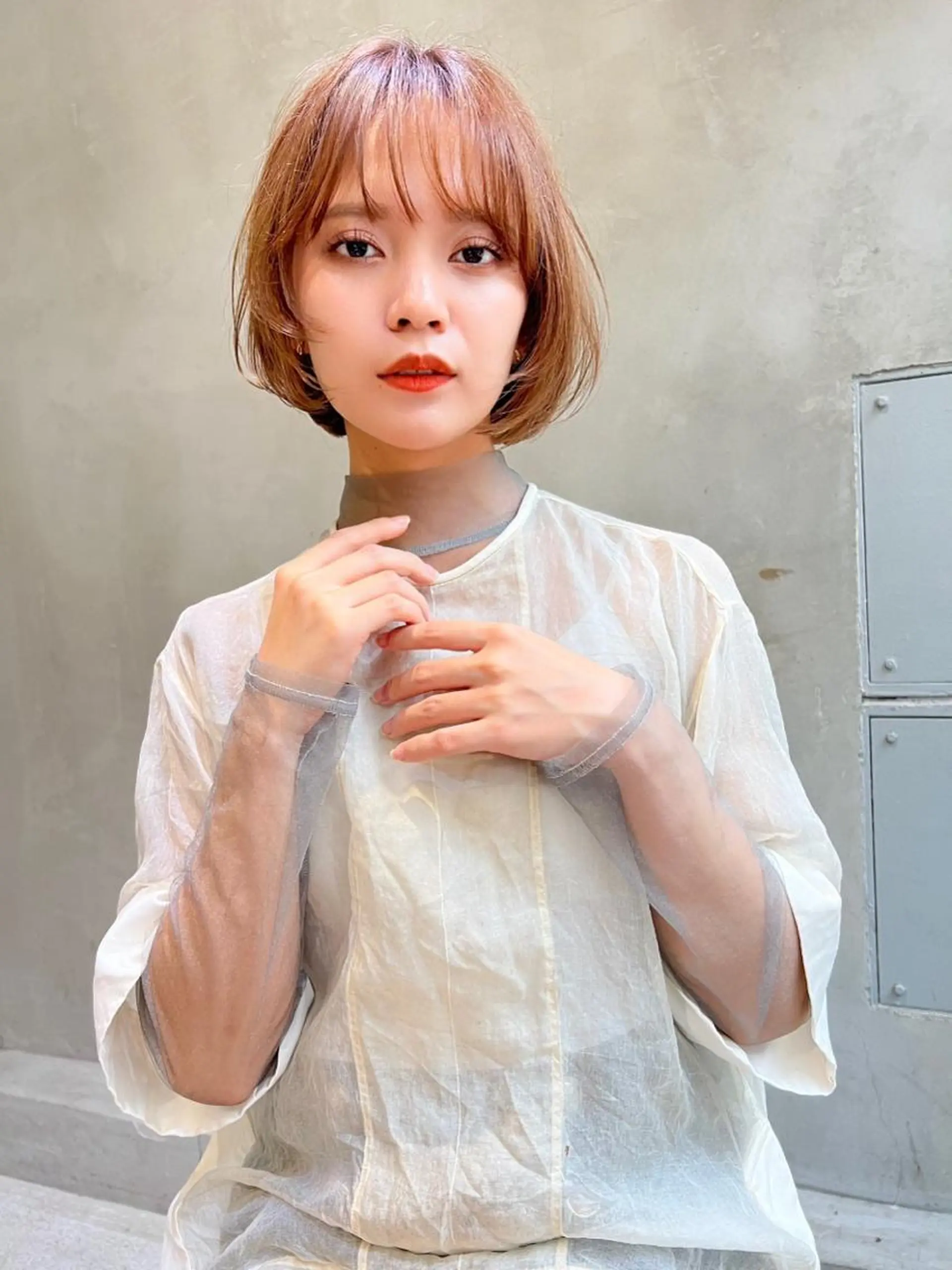 カラー オレンジ MUSASHI ブリーチカラー◎のヘアスタイル