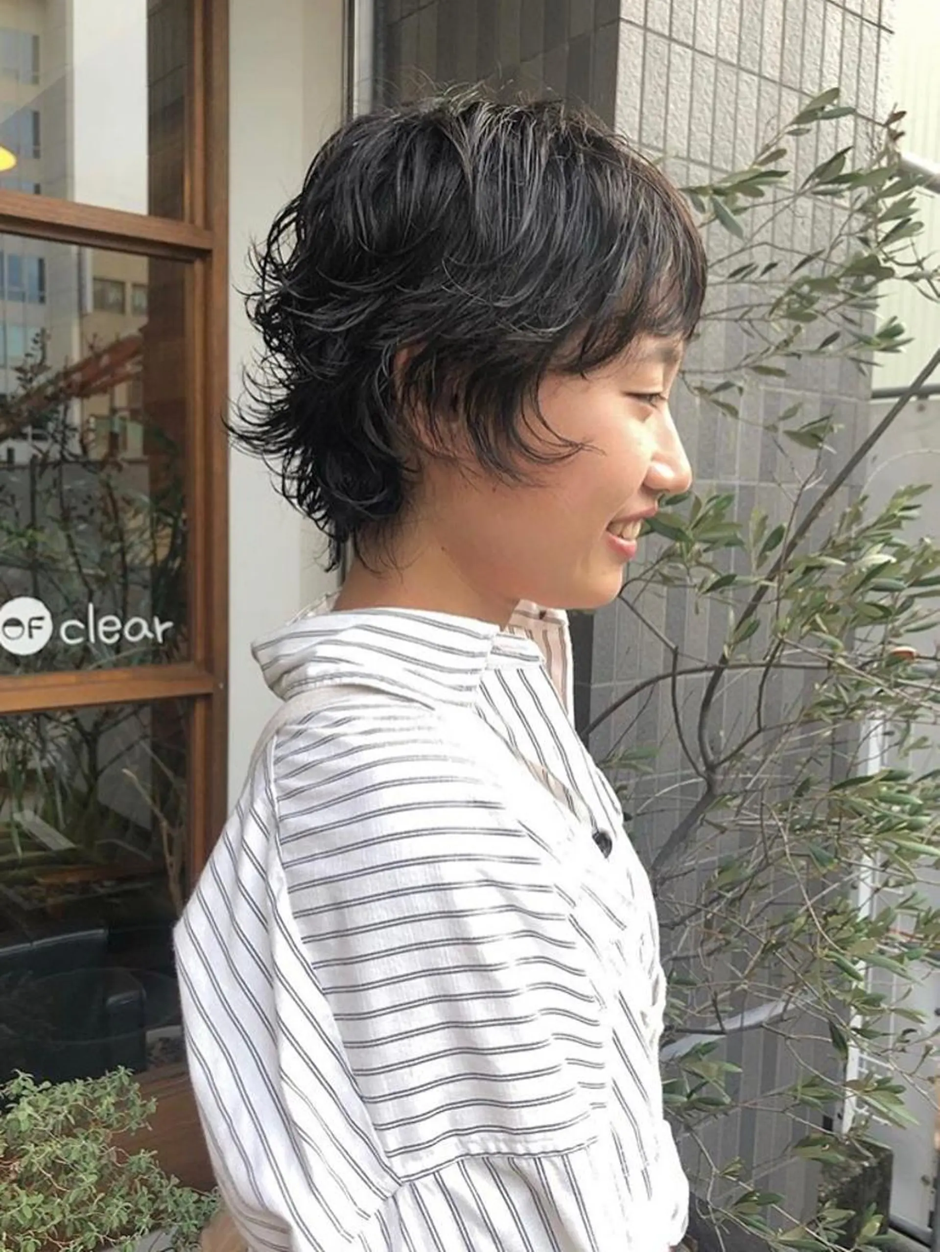 ショート パーマ クロスパーマ× 透明感カラー✂︎のヘアスタイル