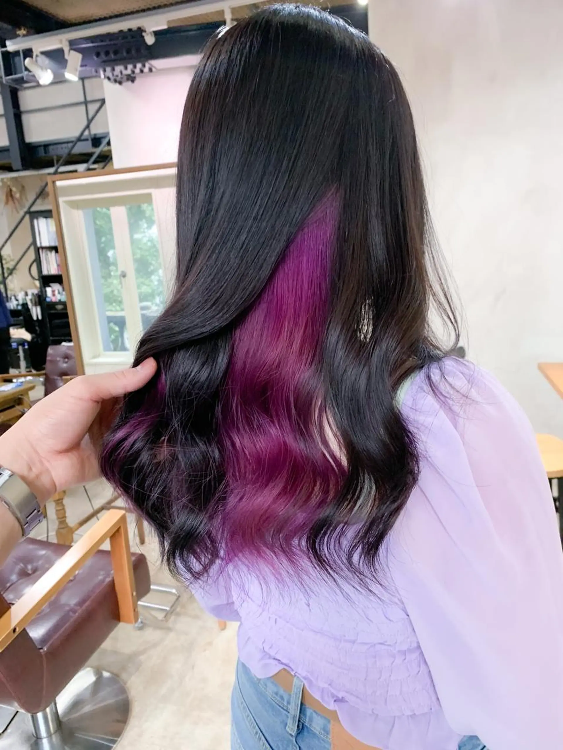 ロング カラー バイオレットカラー ヘアカラー トリートメント 透明感カラー特化型 NAOKIのヘアスタイル