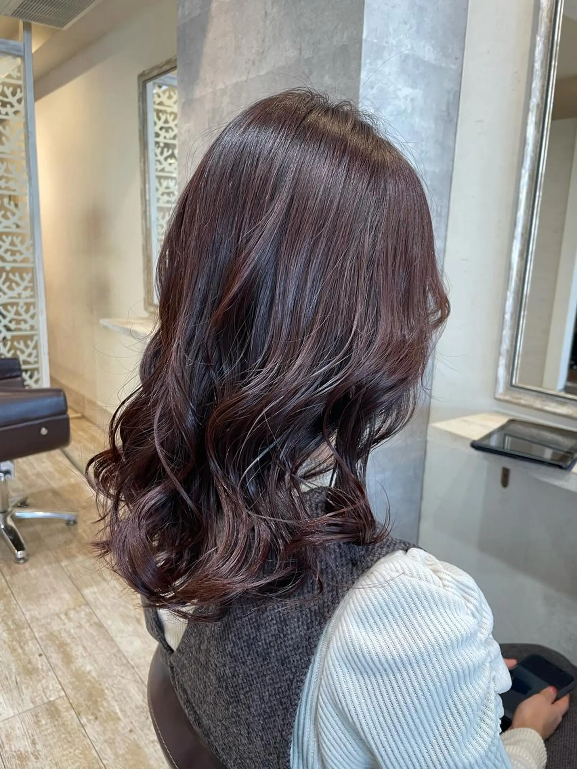ミディアム カラー カット ヘアカラー トリートメント Agu hair verse所属・小顔/似合わせカット 杉山莉菜のヘアスタイル