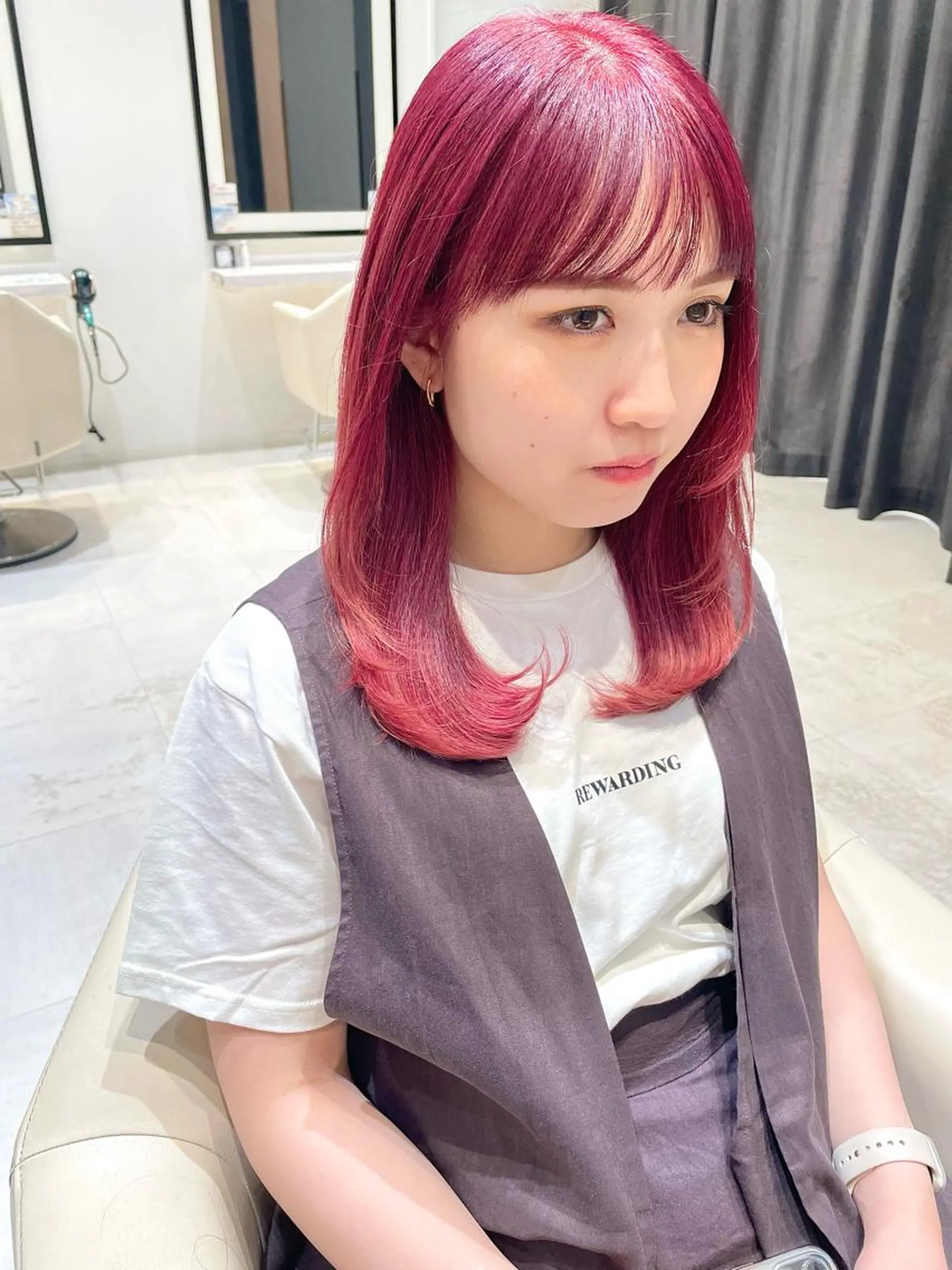 カラー 透明感カラー ピンクカラー BELLA🌻 木浦心のヘアスタイル