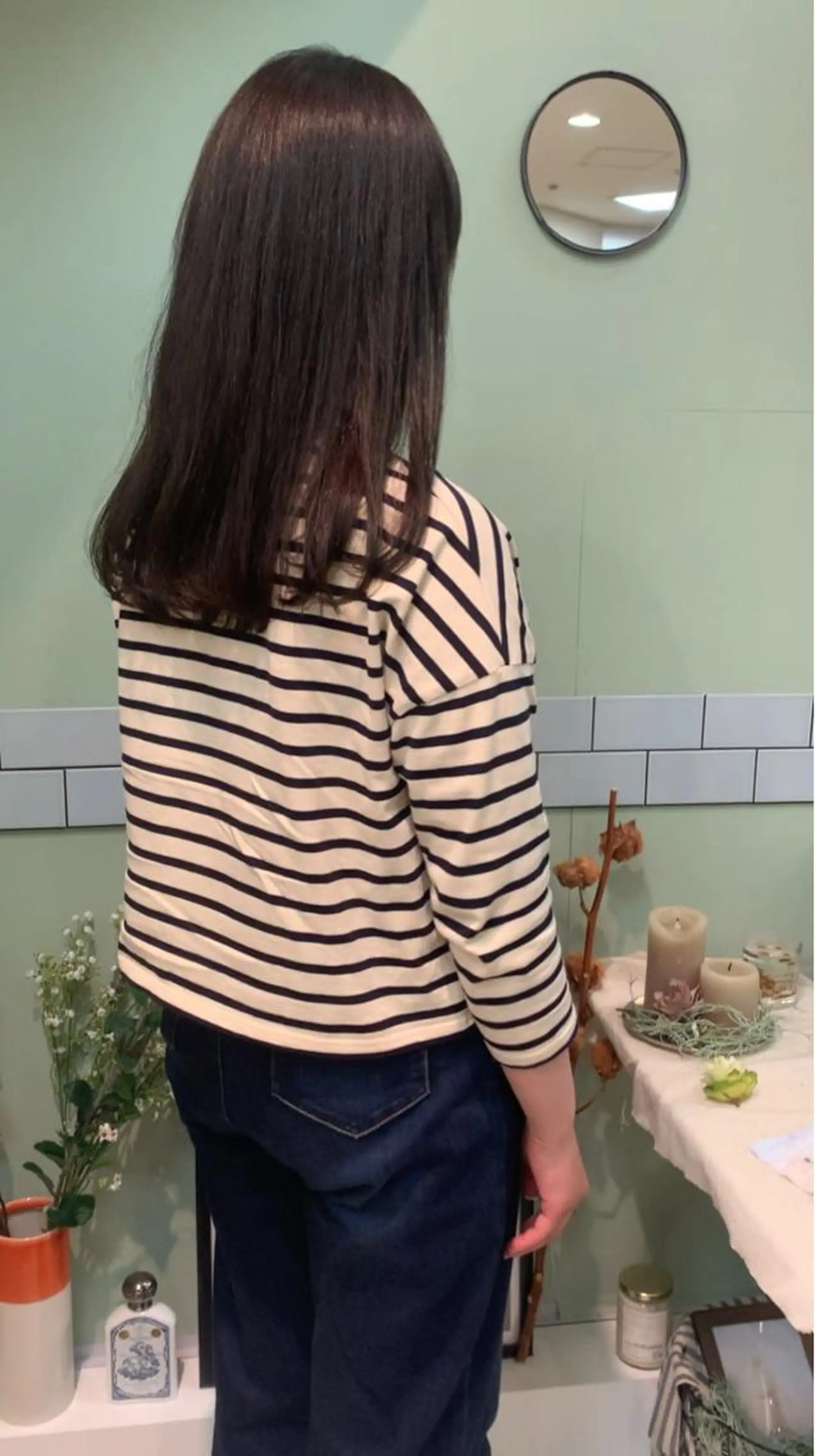 ロング カラー アッシュ アッシュグレー NYNY☃️上新庄 ❄️石川瑠青のヘアスタイル